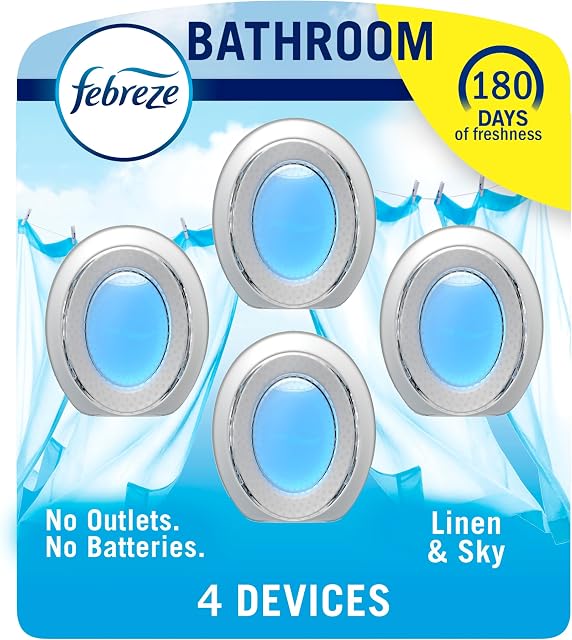 Febreze Odor-Fighting, Branchez Alternative, Air Fresheners pour la maison et la salle de bains, cuisine & Cabinet, linge de maison & Sky Scent, 4 Nombre