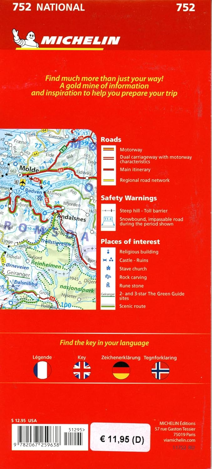 Michelin Norway Map Michelin Travel Publications 9782067259638 Books