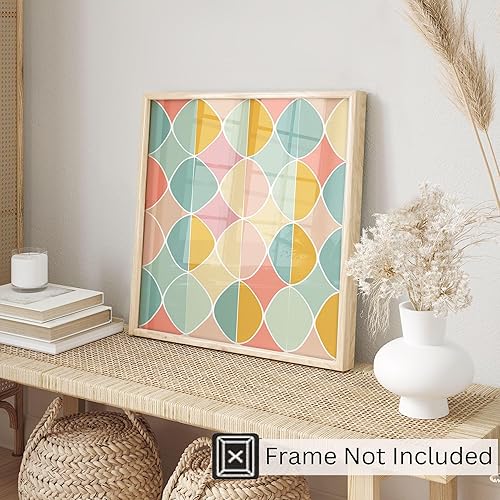 Miniatura 3 de Ethan Taylor Abstract Wall Art Prints Unframed Square Posters 'Retro 70s Hippie Pattern II' Retro Home Décor for Living Room, Bedroom, Office, 10 in