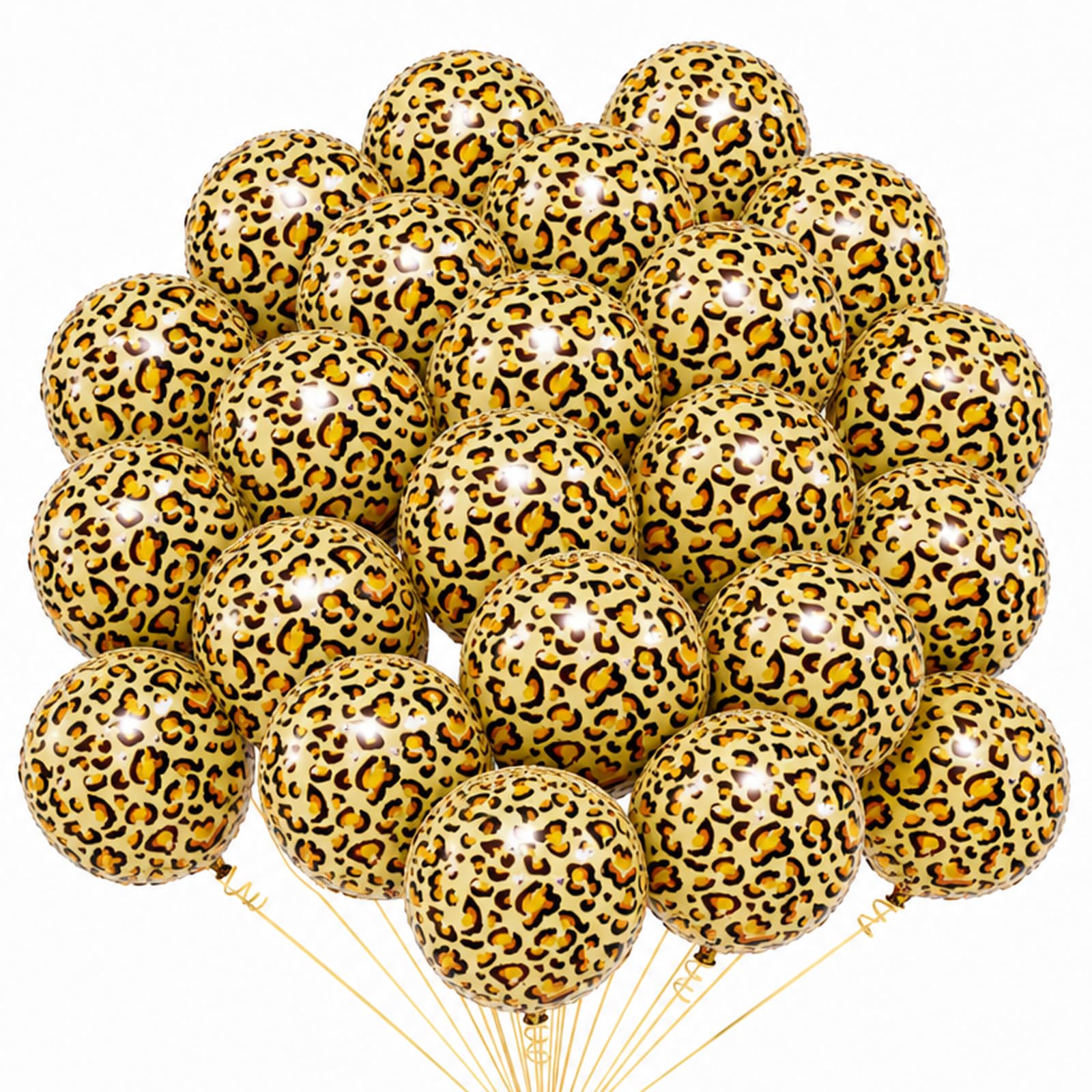 25Pcs Leopard Print Balloons, 18-Inch Animal Pattern Set for Birthday and Jungle Theme Party Decorations
