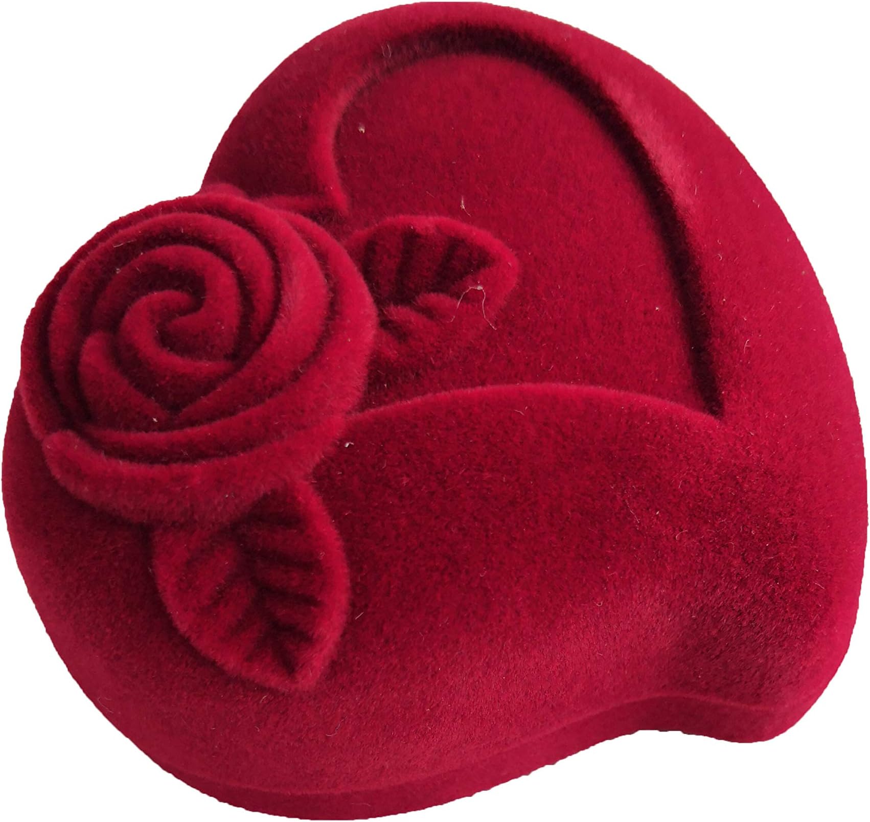 Wedding Ring Box Bridal Ring Box Rose Ring Boxes for Wedding W05 (Burgundy)