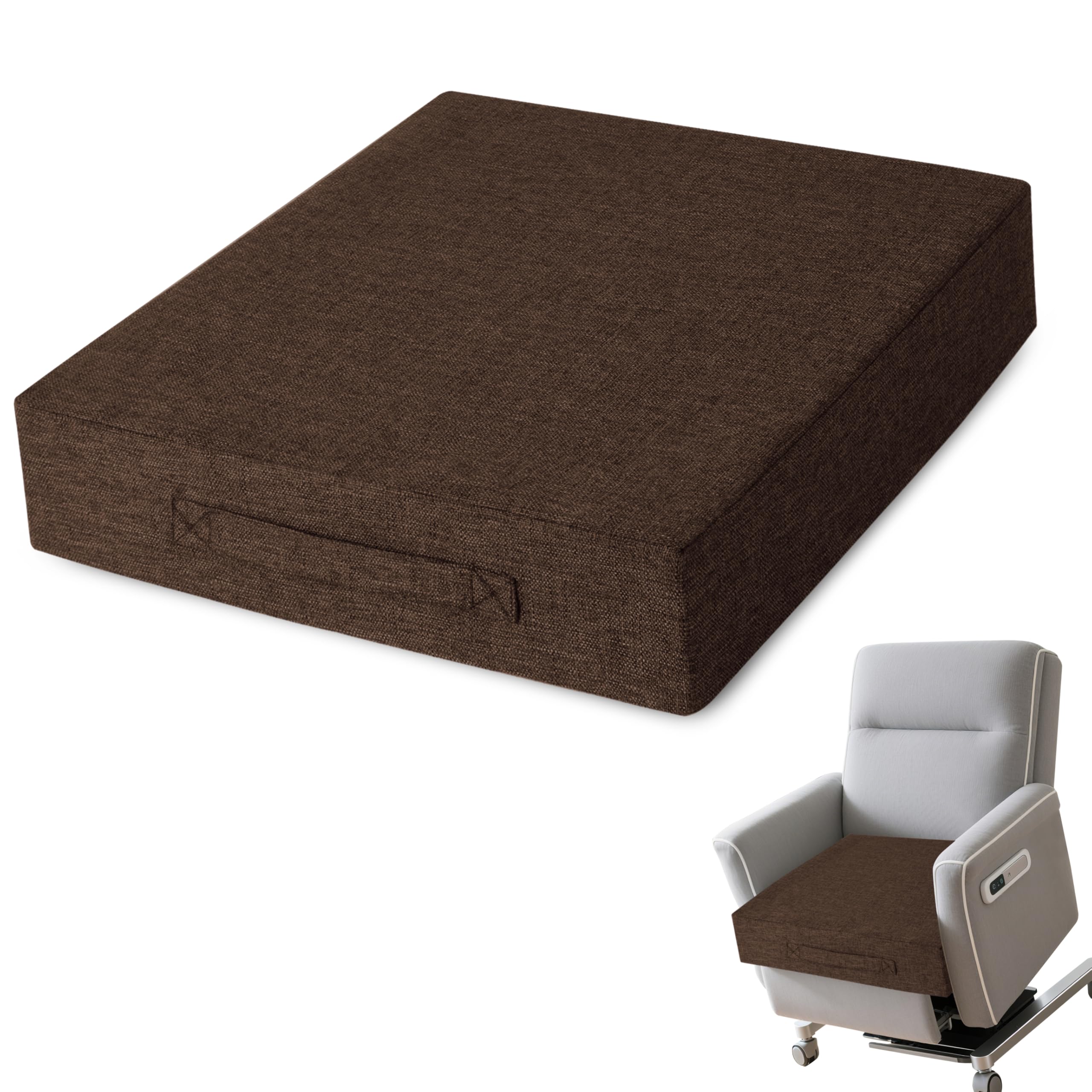 AddGrace Recliner Cushions for Elderly 20"x20"x4" Coffee