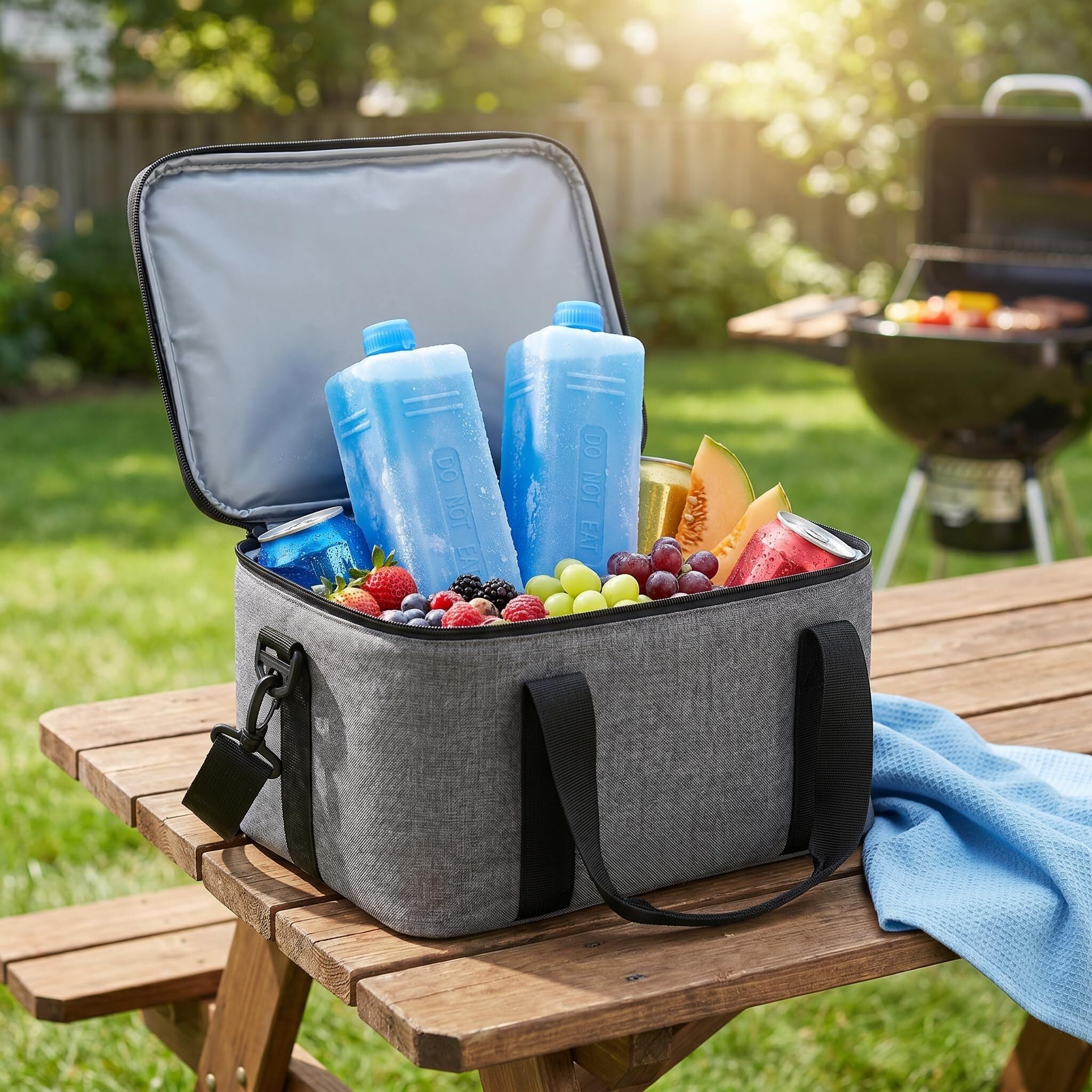 Kühlakkus 4er-Pack, Wiederverwendbare Kühlpacks Für Kühlbox & Lunchbox | Auslaufsicher, lebensmittelecht & vielseitig – ideal für Kühlboxen, Lunchboxen, Ventilator-Kühlung
