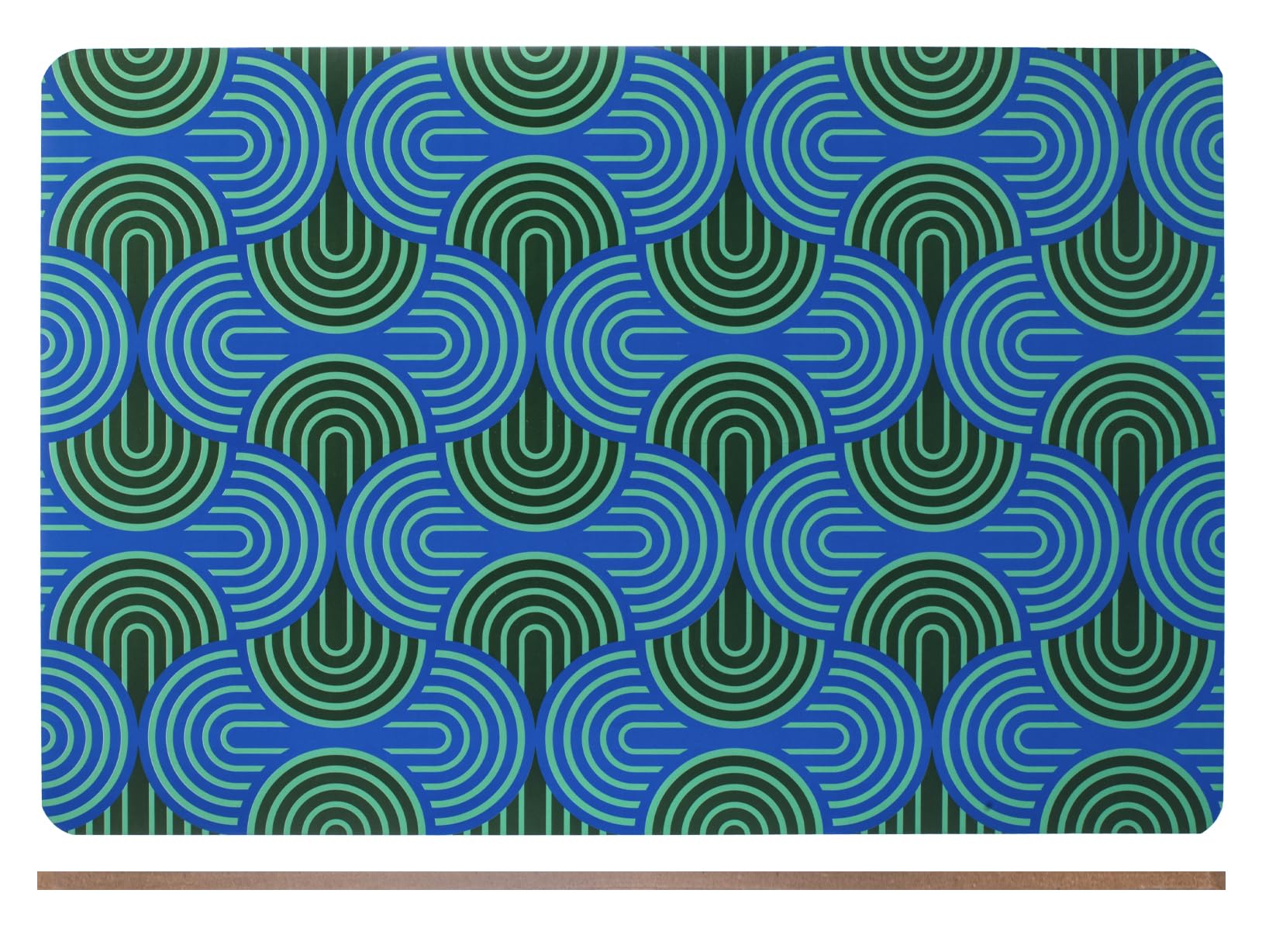 H&H Set of 2 Cork Table Mats Spiral Decoration 43 x 28 cm - Natural, Durable and Non-Slip, Ideal for Table, Kitchen and Daily Use