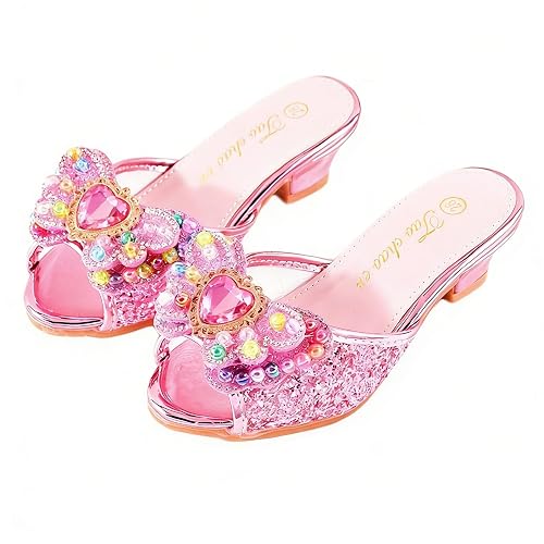 Monissy Mules Zapatilla de tacón Alto Lentejuelas de Boca de pez Dos Lazos de Cuero Cuentas de Colores…
