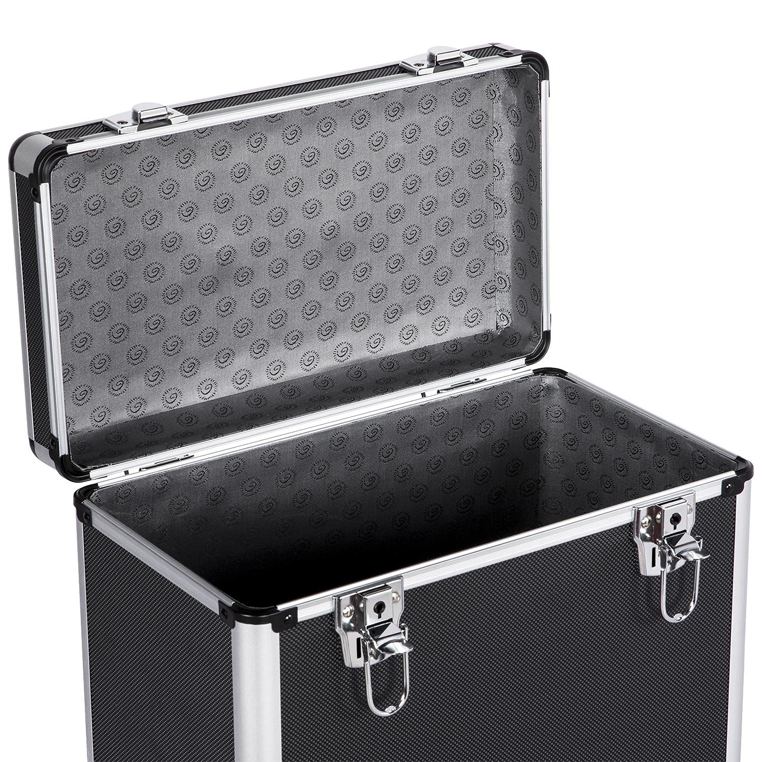 Yaheetech Étui pour Disques Vinyles de 33 Tours Mallette de Rangement pour Collection de DJ Valise Vinyles avec Fermeture à Clé pour 50 Albums 35x20x36 cm Noir