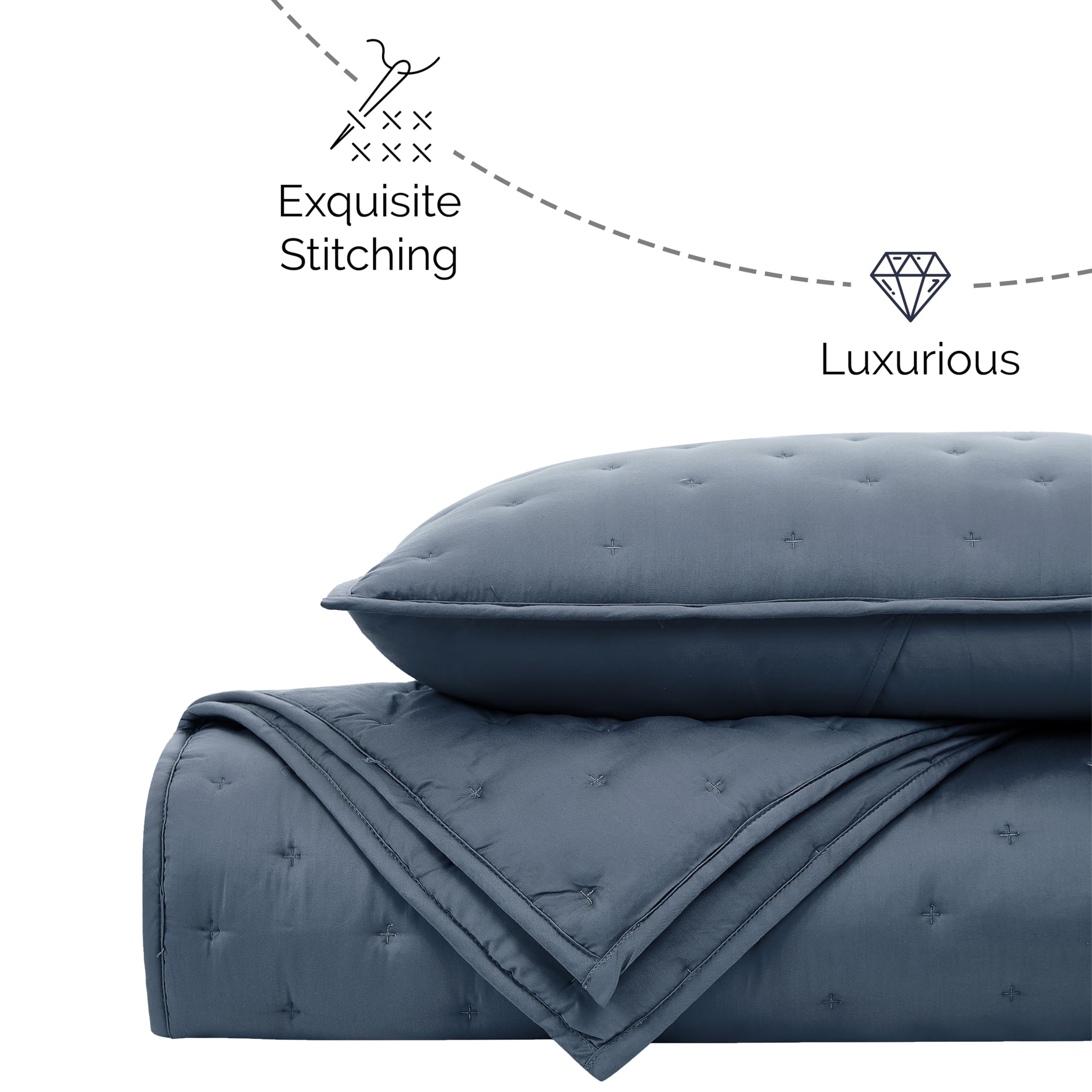 Copripiumino Southshore Bambù - Queen Size, 300 Fili, Set Con 2 Federe, Bianco