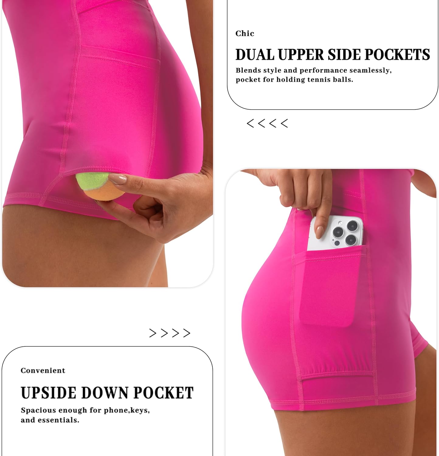 Womens Easy Pee Tennis Dress with Built in Shorts and Pockets - Workout Athletic Golf Dresses - Image 5