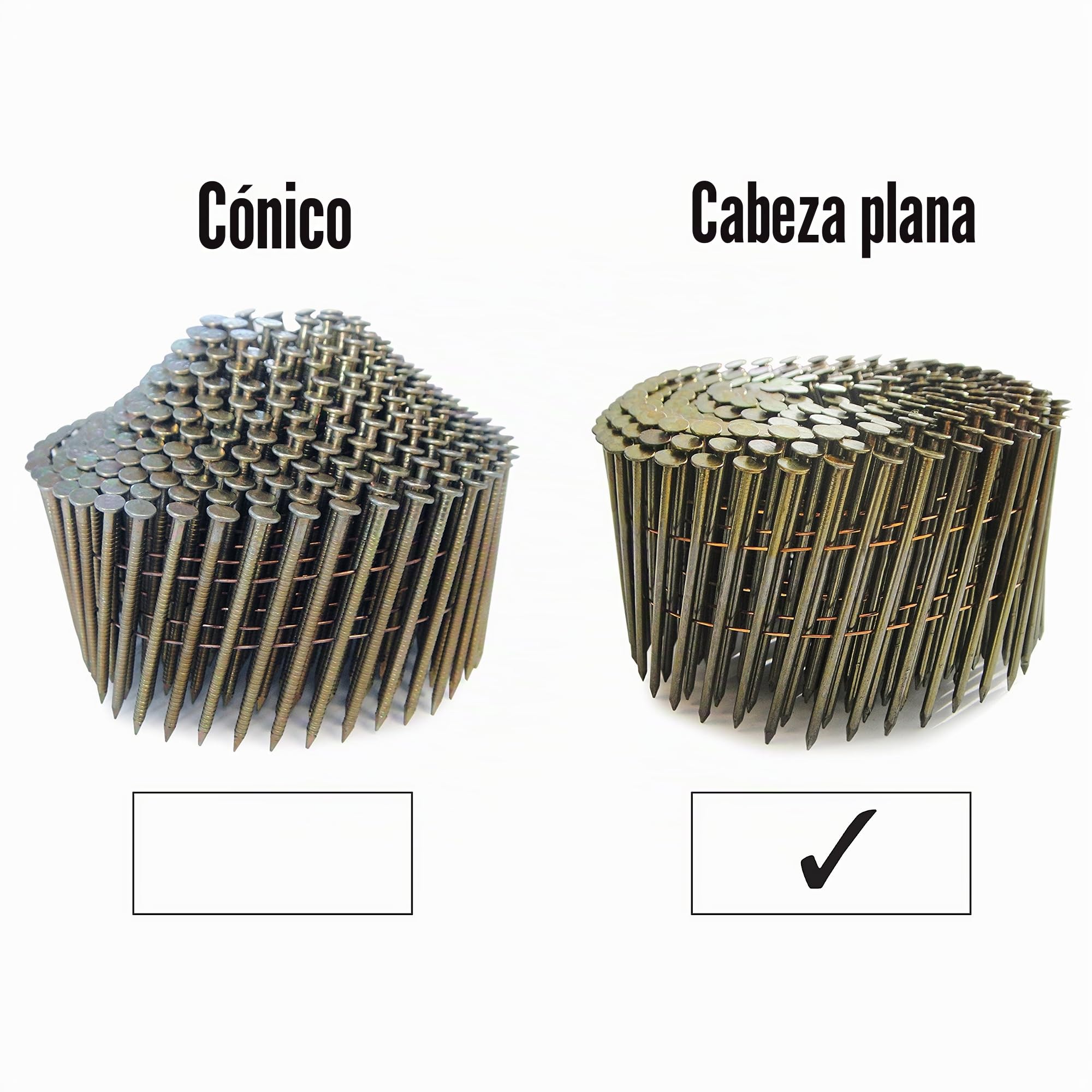 Tacwise 0427 Clavos en Bobina Plana Sin Acabado 2,5/64 mm, 9000 Clavos | Punta Diamante, Vástago Anillado, Inclinados 16°, Bobinados con Alambre