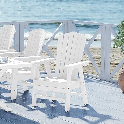 WestinTrends Dylan Dylan - Silla de comedor Adirondack para patio al aire libre, resistente a la intemperie, color blanco