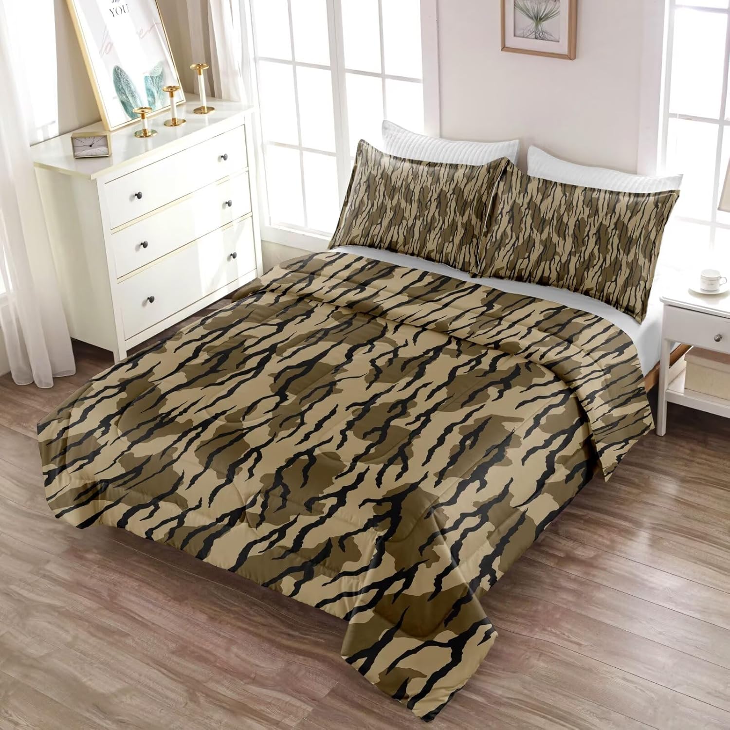 Bottomland Camo Bedding Set for Boys Teens Kids Full Size,Mossy Bottomland Comforter Set,Camo Bed Sets Hunting Decor for Boys Room - Image 5
