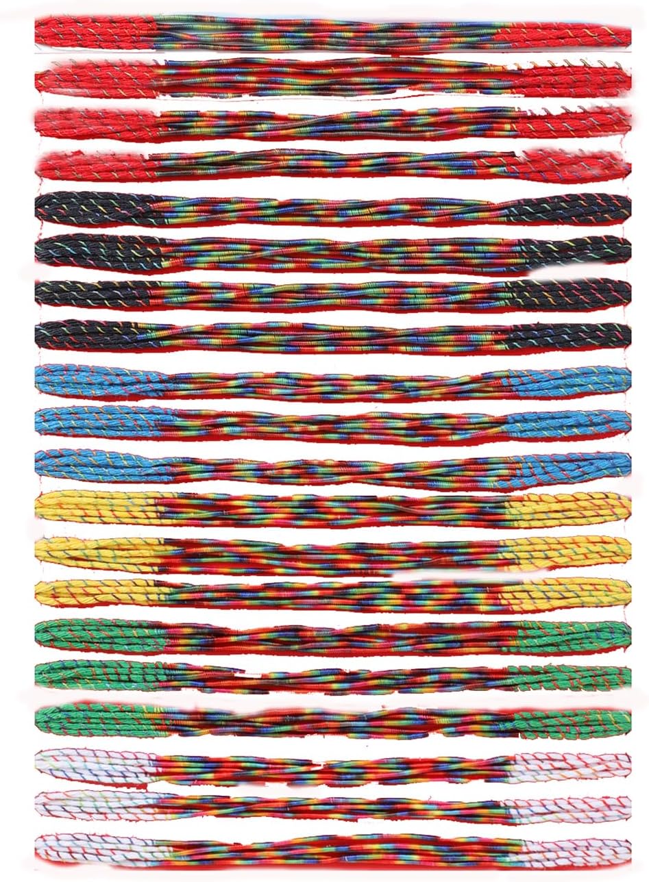 100 Pieces Handmade Braided Bracelets Assorted Colors Thread Friendship Bracelet Wristband Anklet Lucky Bracelet Couple Bangle