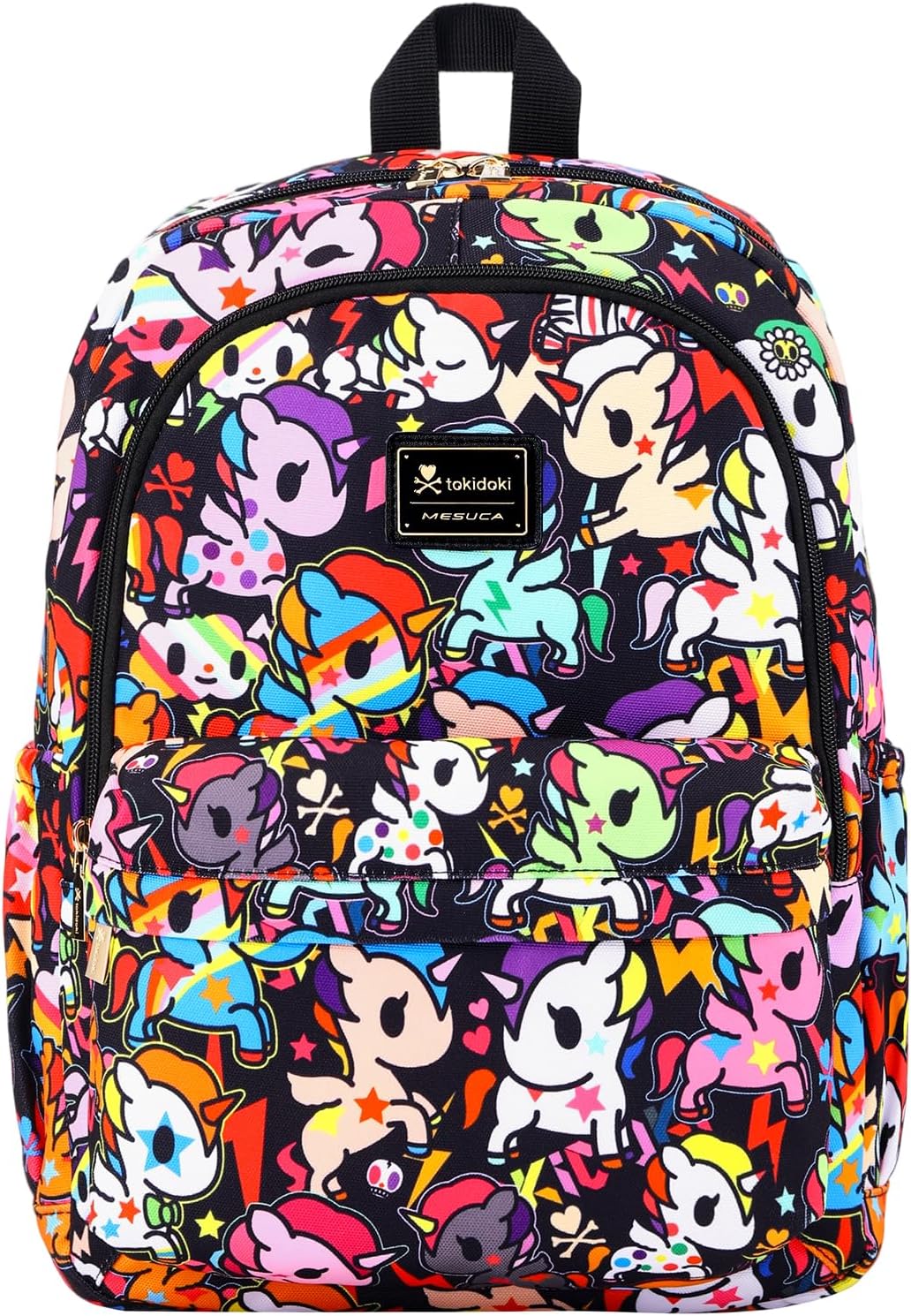 Tokidoki Unicorno Backpack Cute Travel Laptop Backpack for Women Casual Bag Lightweight Cloth Canvas Backpack Daypack Handbag (Backpack-Black Unicorno)
