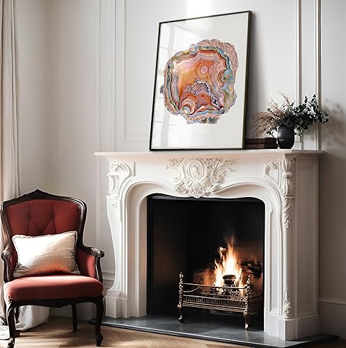 Miniatura 4 de Poster Master Póster de ilustración vintage, impresión retro de geología, regalo para artista, amigo, rebanada de ágata, cristales, geoda, acuarela,