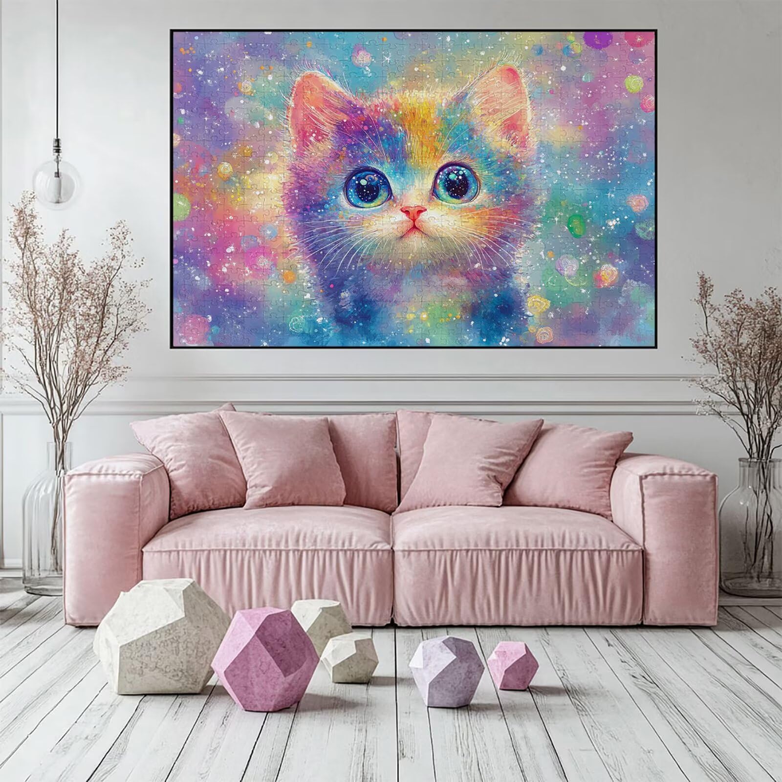 Puzzle 3000 elementów abstrakcyjne puzzle dla dorosłych kot 122 x 81 cm unikalne rzemiosło klasyczne 3D drewniana układanka do rodzinnych gier aktywnych, układanka zrób to sam do dekoracji ścian domu