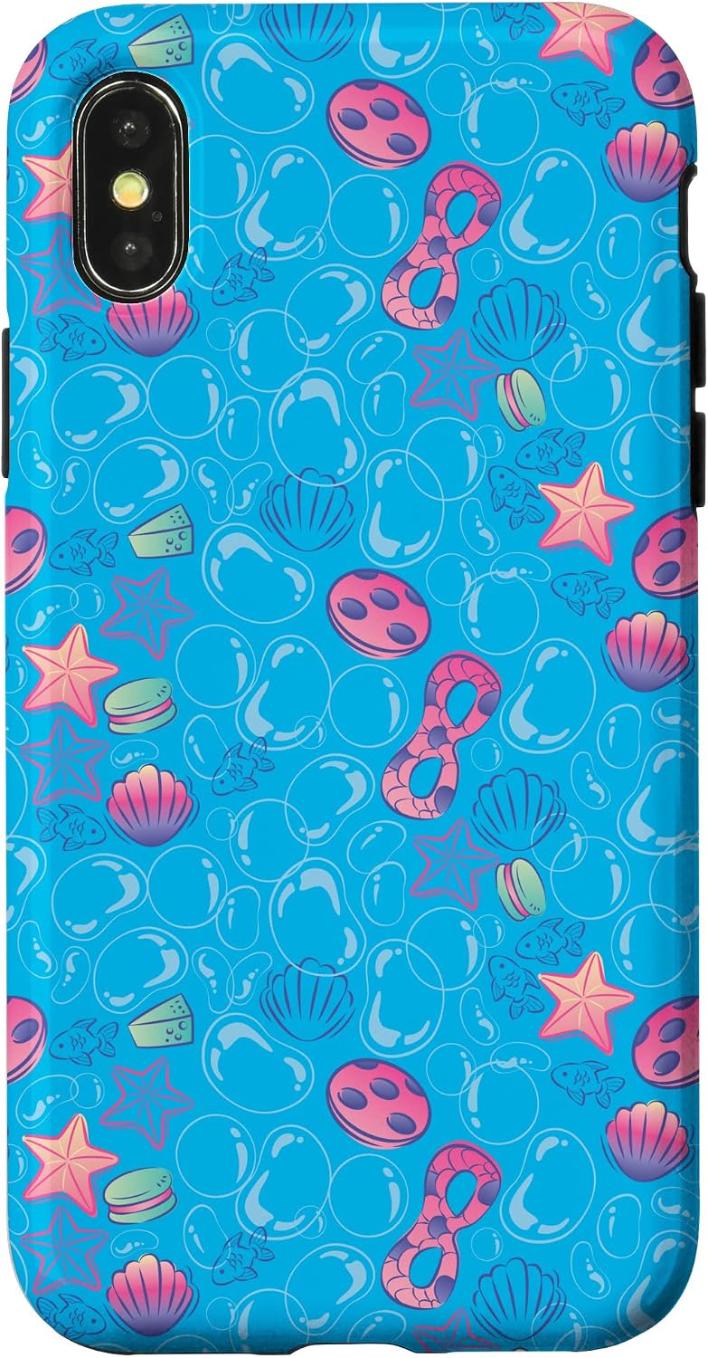 iPhone 12 mini Miraculous Ladybug Aqua Summer Blue Bubbles Pattern Case