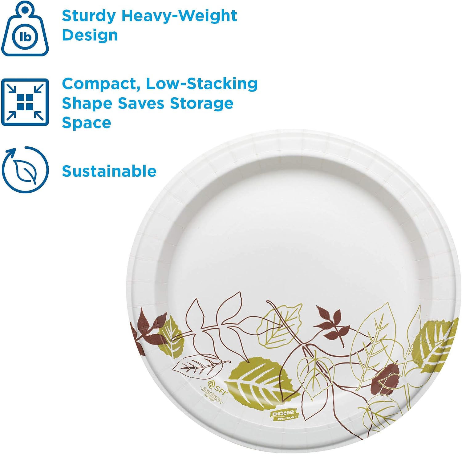 Dixie Ultra 8.5"Heavy-Weight Paper Plates by GP PRO (Georgia-Pacific); Pathways; SXP9PATH; 500 Count (125 Plates Per Pack; 4 Packs Per Case)