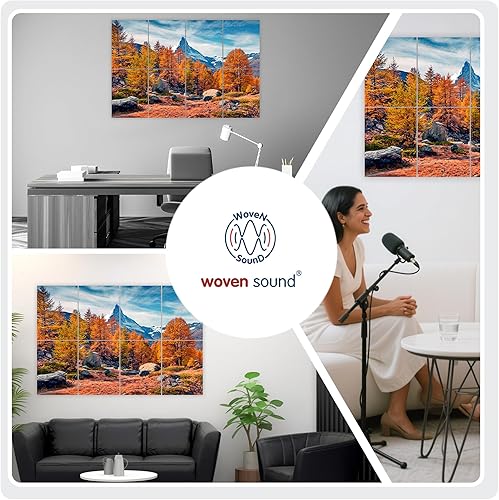 Miniatura 5 de Woven Sound Paneles acústicos artísticos, absorbentes de sonido, decoración de pared, adecuados para reducción de ruido artística, estudios de
