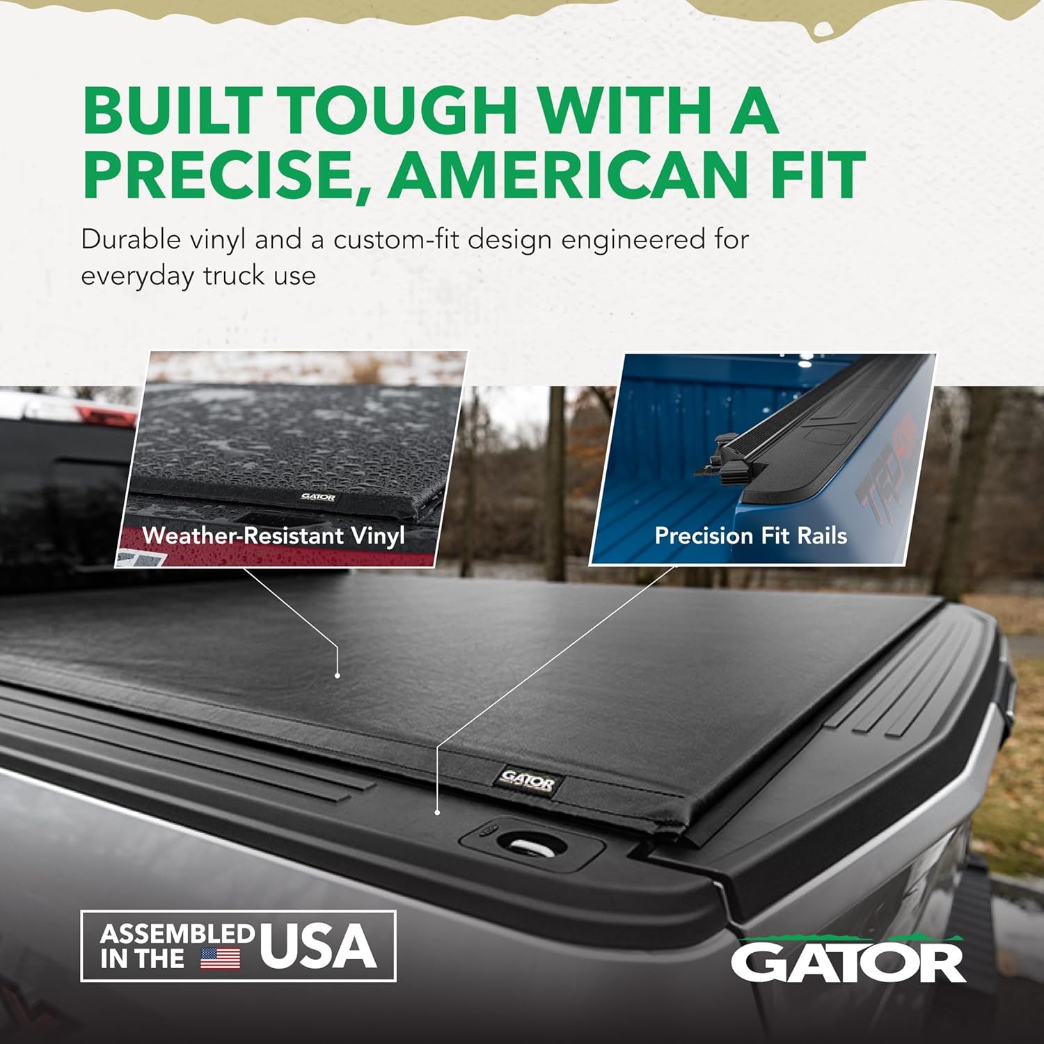 Gator EFX Soft Roll-Up Truck Bed Tonneau Cover - Heavy-Duty Truck Bed Protection - Durable Vinyl Panels - Hard Folding Tonneau Cover - 2017-2026 Ford F-250/350/450 Super Duty - 6'10" Bed