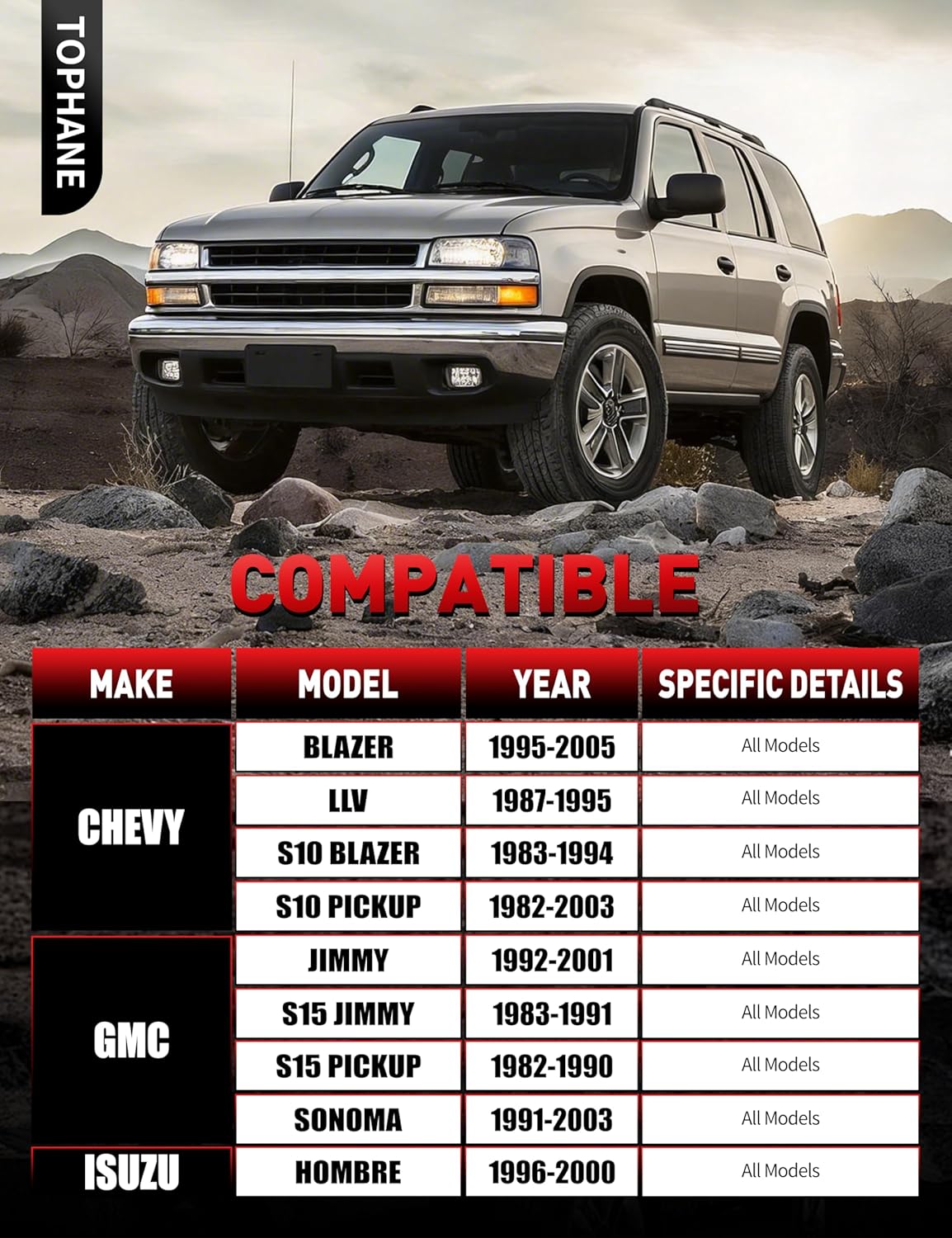 Front Lower Control Arms for Chevy Blazer LLV S10 Pickup 1982-2005, GMC Jimmy S15 Pickup Sonoma 1982-2004, Isuzu Hombre 1996-2000, Red - K620251- K620252
