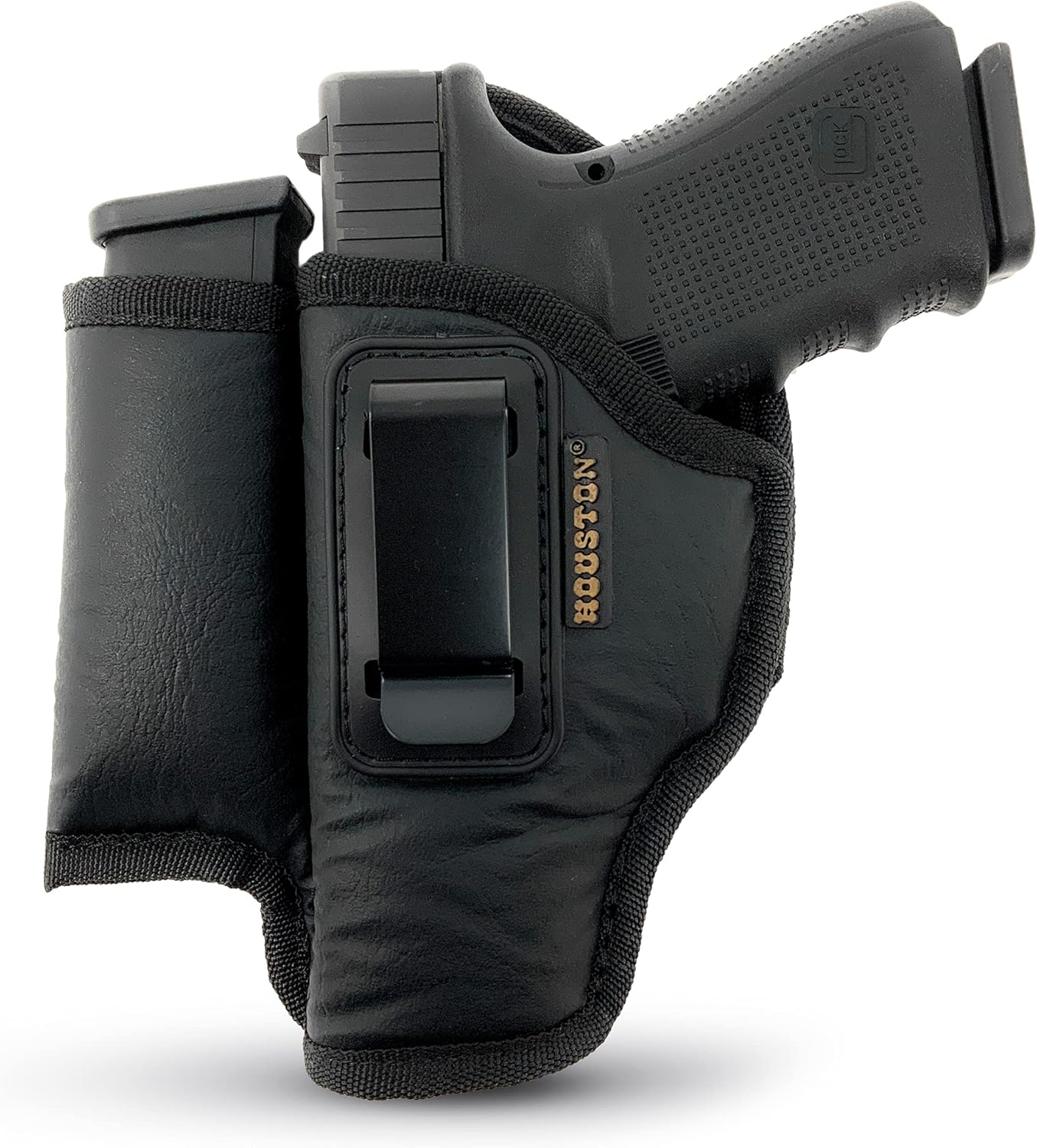 IWB Pistol Holster with Mag Pouch. Eco Leather Holsters for Compact Gun 9mm (Left). Universal Pistol Holster