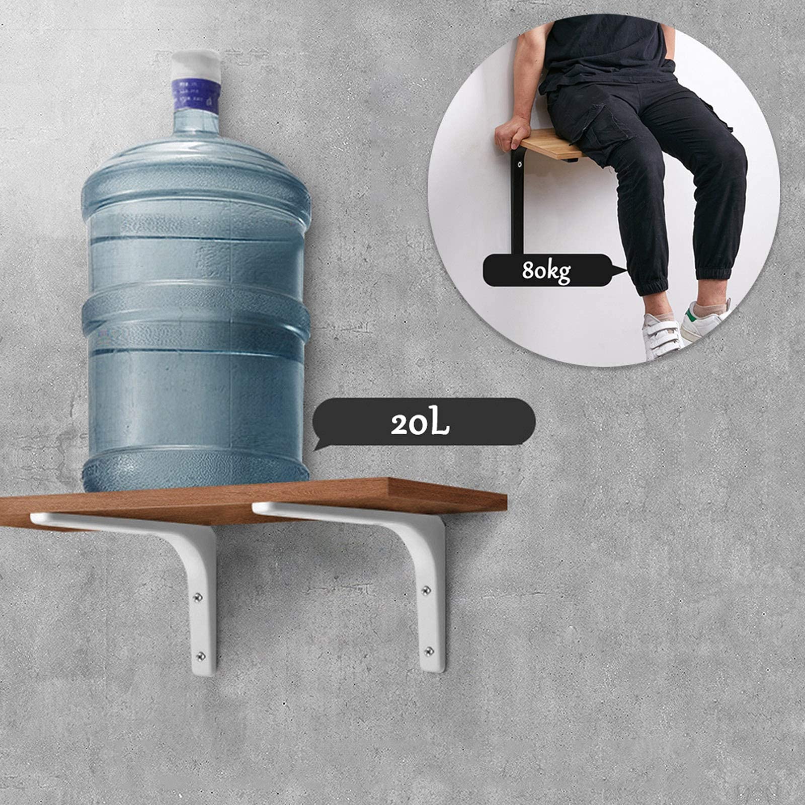 soportes para estantes de 8 pulgadas, 10 pulgadas, soporte de pared blanco resistente, soporte de estantes de metal, refuerzo anticaída negro, para soportes de estantes de cocina antideslizantes (ne