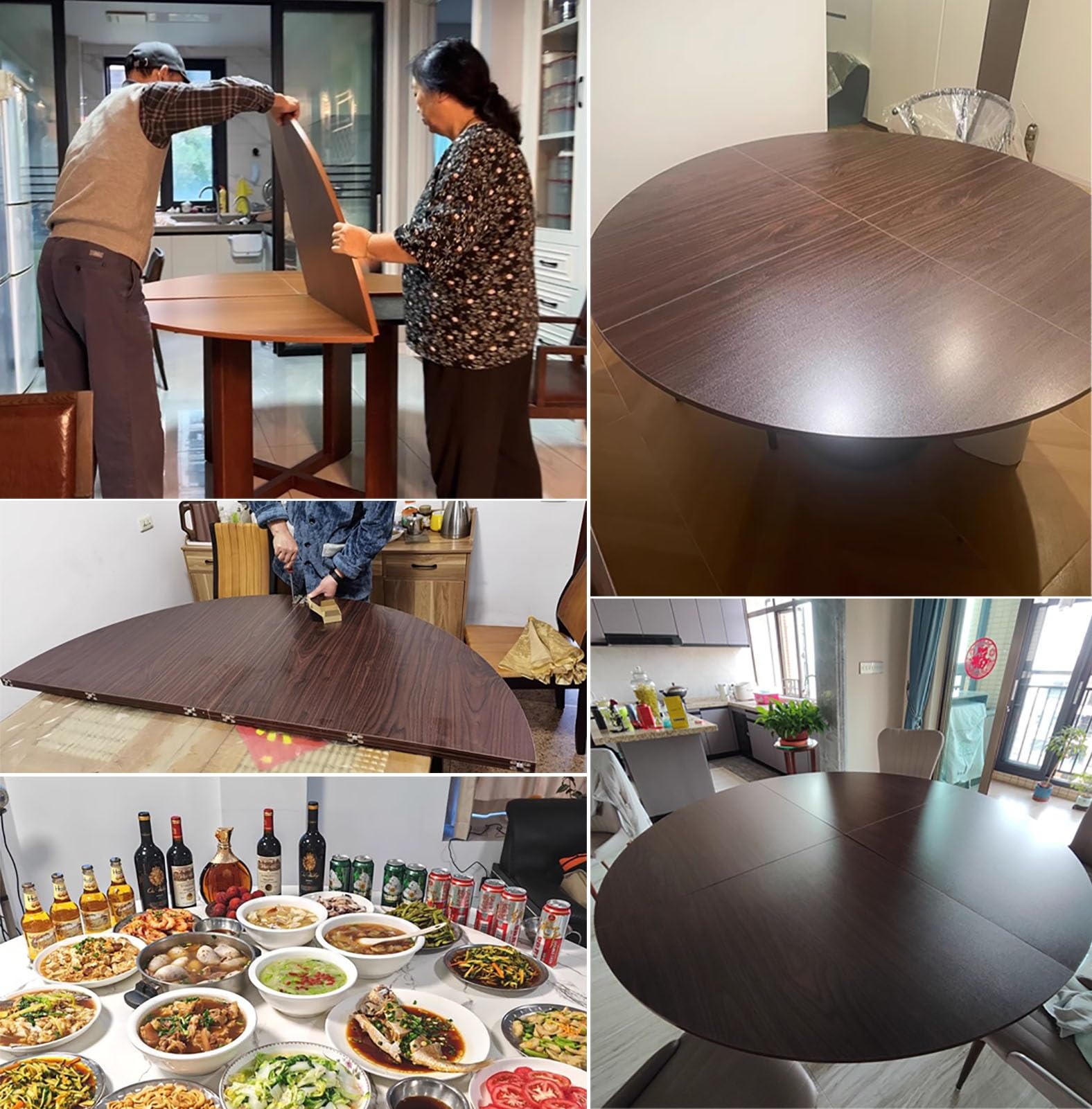 Mesa redonda para catering y eventos, diseño plegable para un fácil almacenamiento y transporte