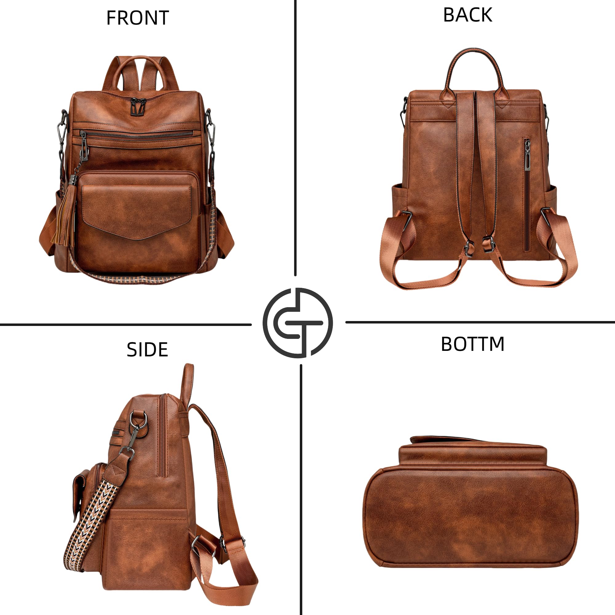 Mochila para mujer, diseño de moda, mochila de viaje convertible, bolsa de hombro