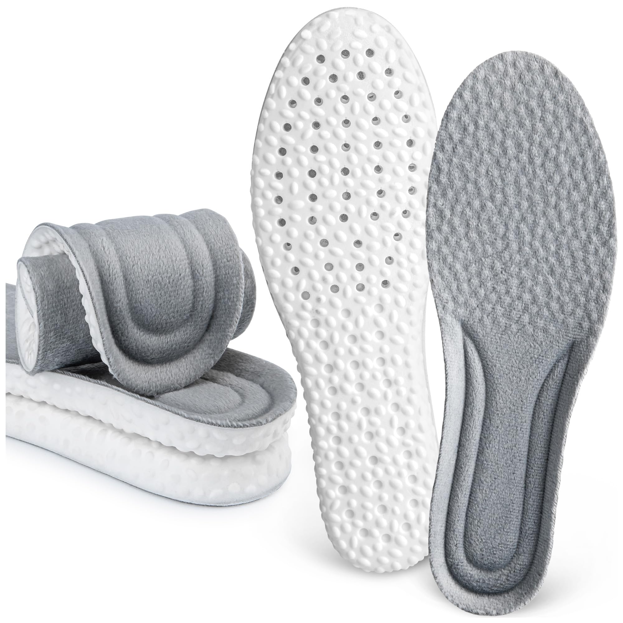 SULPO Winter Thermo Einlegesohlen Herren & Damen - Schuheinlagen Weich, Stoßdämpfender, Rutschhemmend, Dünn & Leicht Größe 45-46
