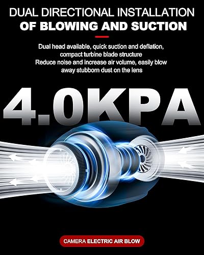Miniatura 2 de LYNCA Soplador de aire electrónico portátil recargable, plumero de aire eléctrico, plumeros de aire inalámbricos, compatible con cámara, lente, kit