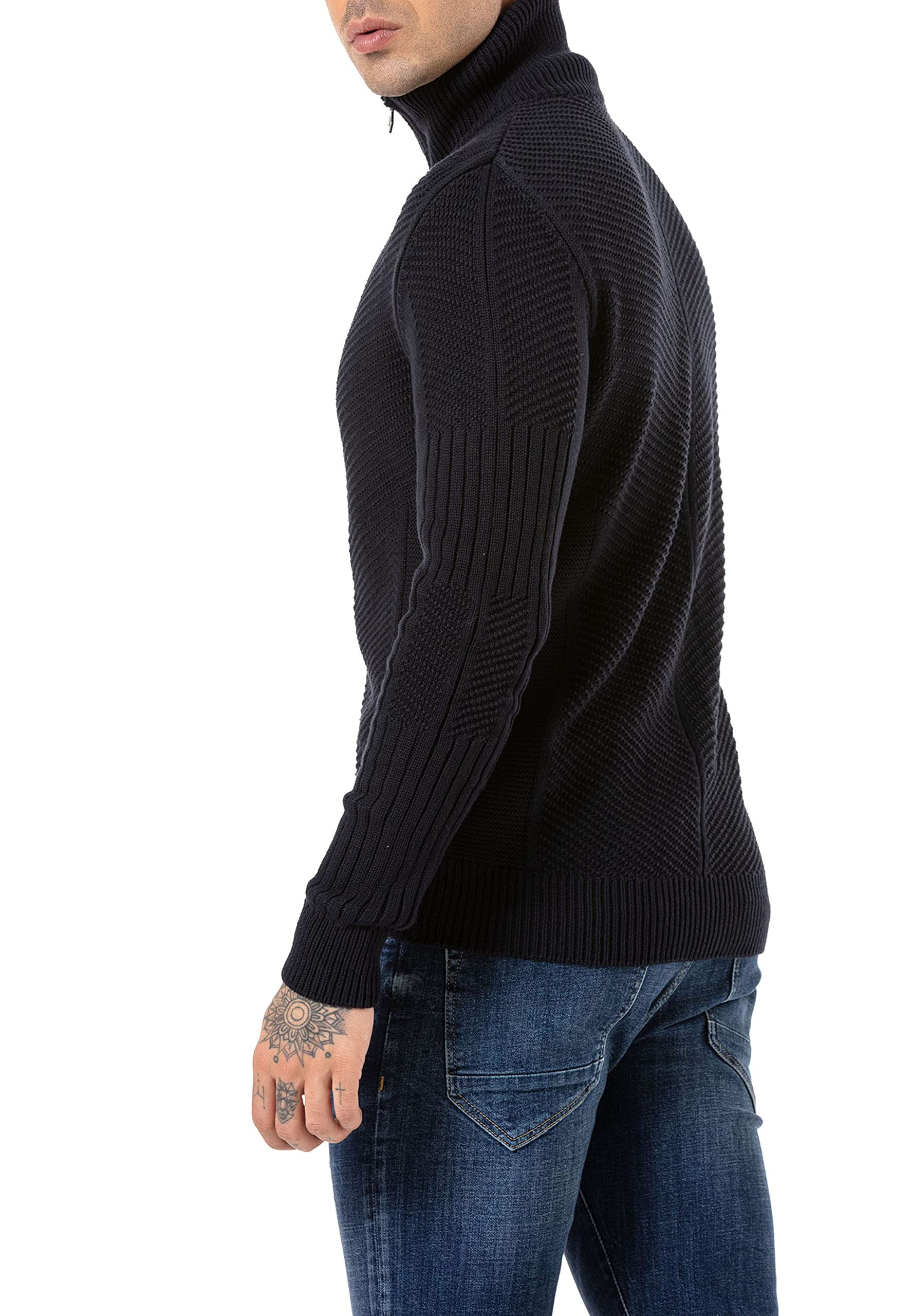 Redbridge Cárdigan Hombre Jersey de Punto Cremallera