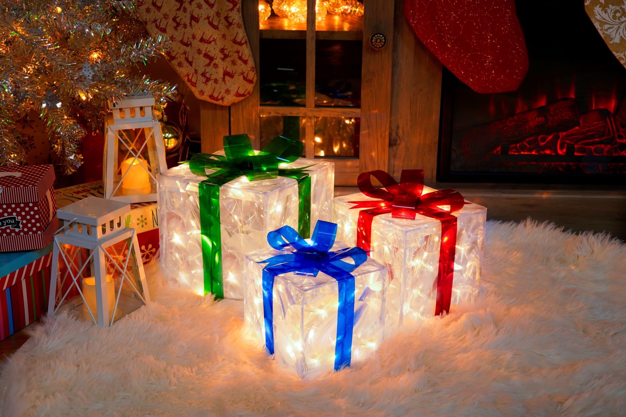 Amazon.co.jp: SANHSEHOME クリスマスライト付きギフトボックス3個