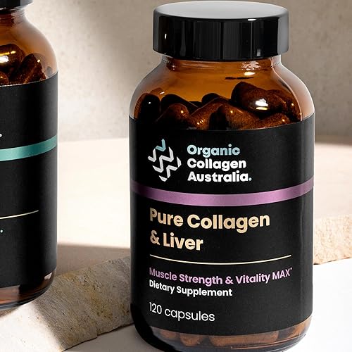 Miniatura 6 de Organic Collagen Australia Strength & Vitality Cápsulas de colágeno puro e hígado con vitamina B12, 120 unidades