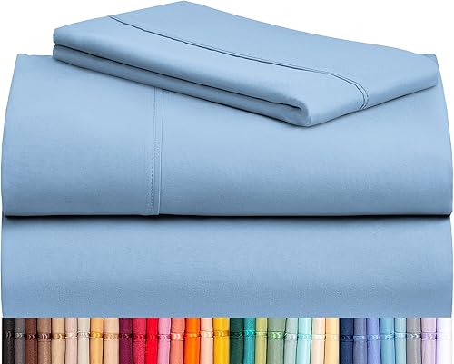 LuxClub - Juego de sábanas para niños y niñas, 4 piezas, esquinas tipo bolsillos profundos 18 in, sedosas, ecológicas, antiarrugas, bajeras aptas