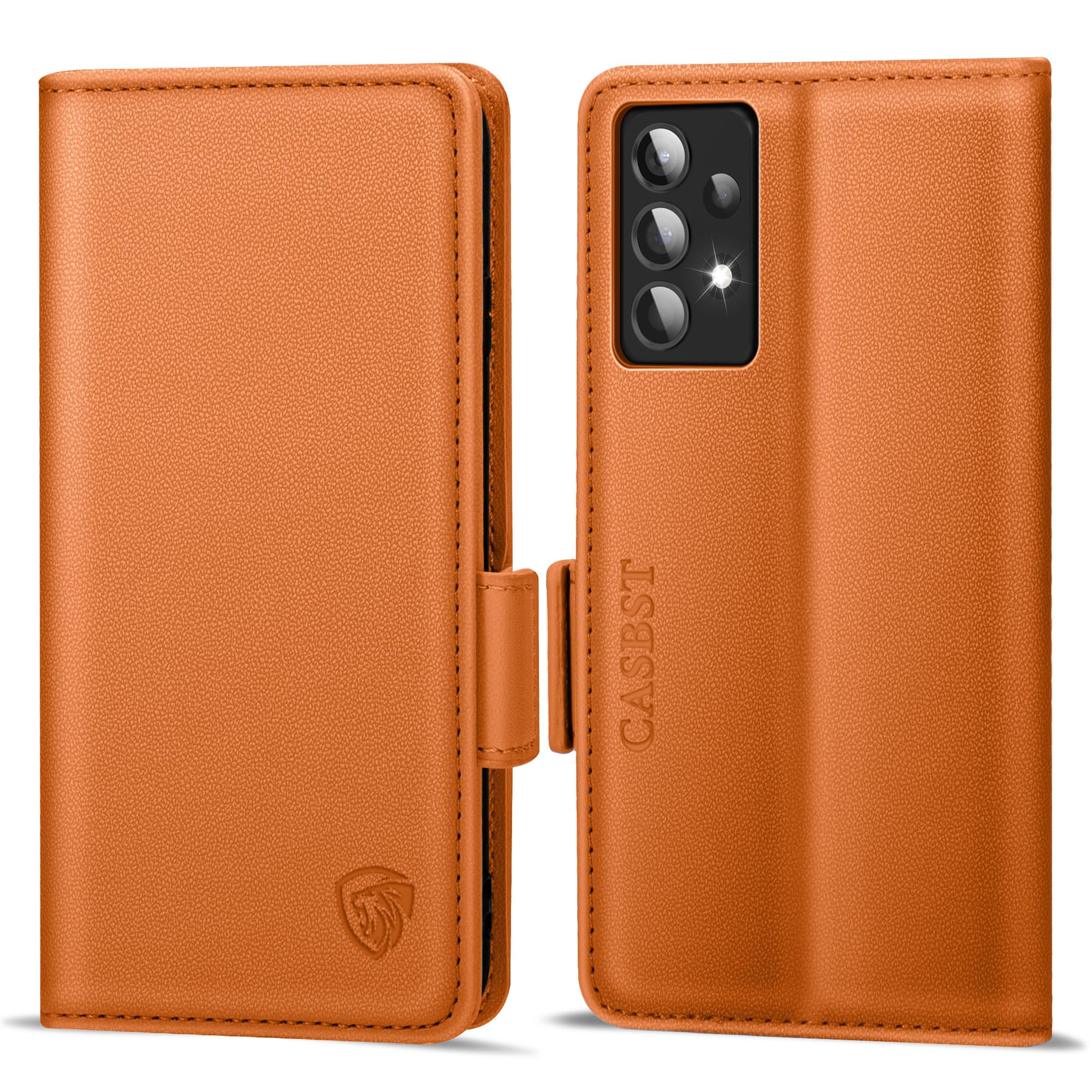 CASBST Handyhülle für Samsung Galaxy A50/A30S Hülle, Premium Leder Schutzhülle Klappbar für Samsung Galaxy A50 Flip Case mit Kartenfach Ständer Magnet Klapphülle für Samsung A50 Hülle (Schwarz)