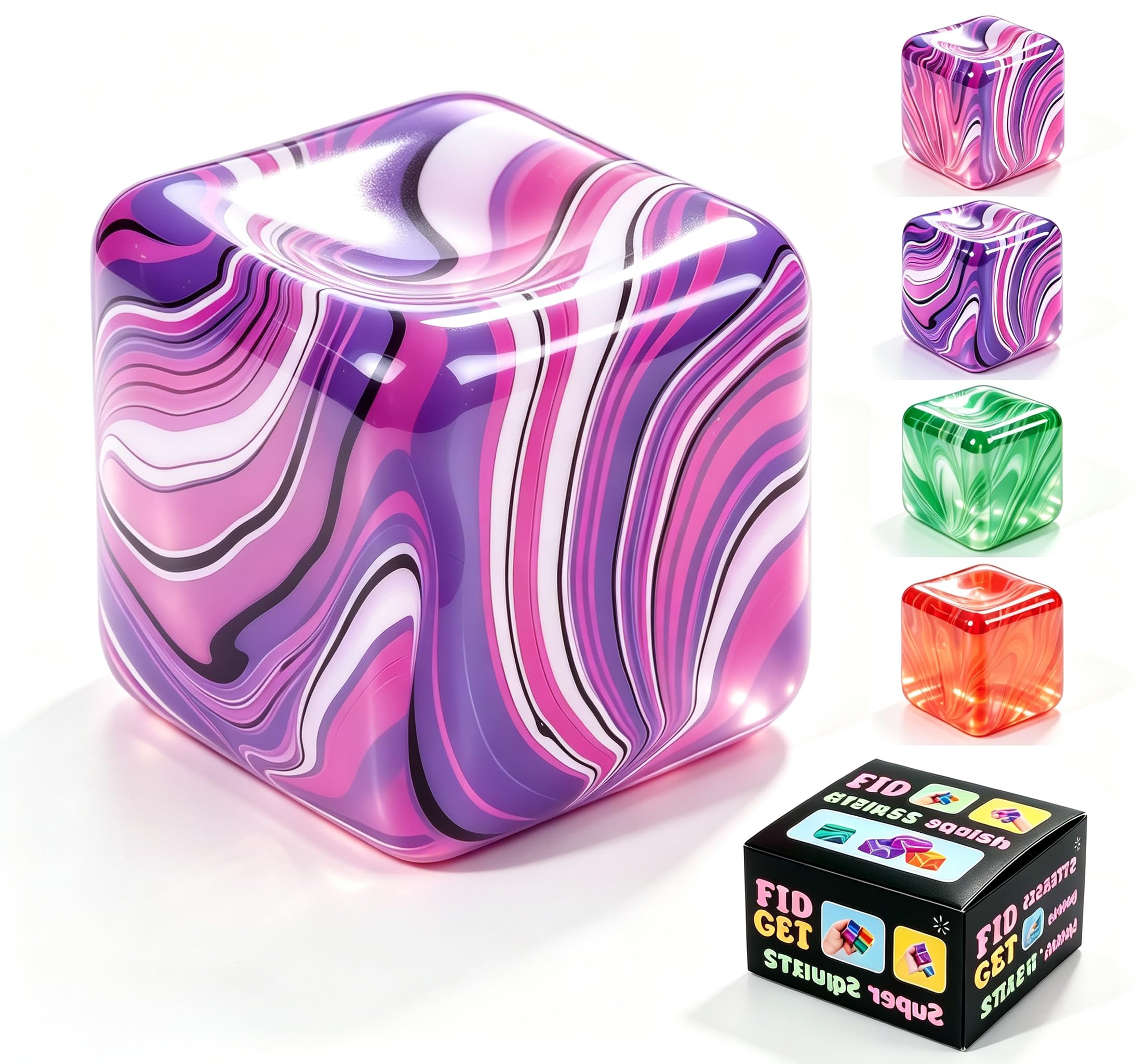 View 1 of 1 Pack Fidget Toys Squishy Stress Cube, Stress Balls for Kids Adults Squishies Stress Relief, Sugar Sensory Toys for Kids with Autism, Fidgets for Classroom Prize Toys