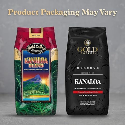 Miniatura 6 de Gold Coffee  Kanaloa Premium House Blend, tostado medio, molido 100% café arábica, 1 libra (paquete de 4)