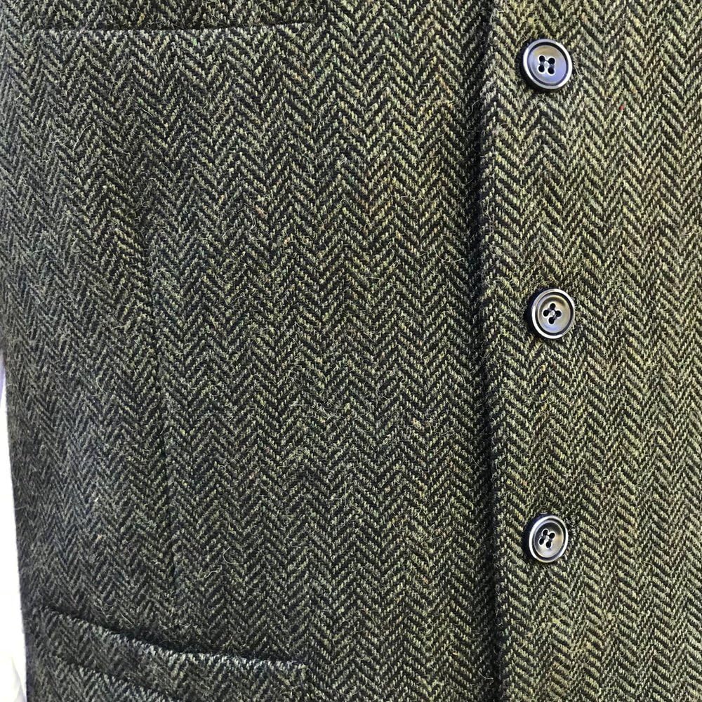The Celtic Ranch Wool Blend Irish Tweed Mens Vest with Full Back, Adjustable Fabric Belt, 4 Pockets, and Herringbone Pattern - Image 4