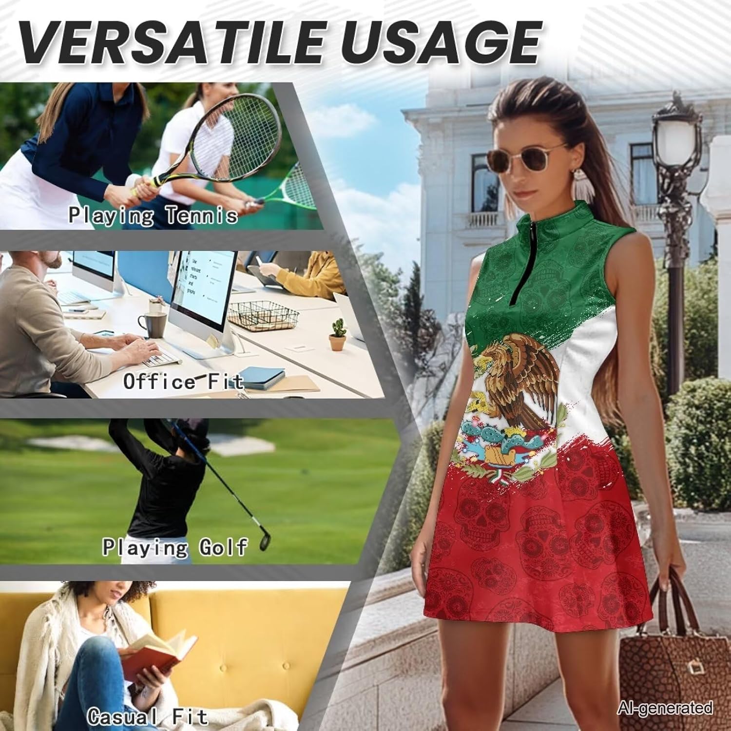 Women's Golf Sleeveless Dresses, Golf Dresses for Women Tennis Dress for Women Workout Athletic Dress Golfs Apparel