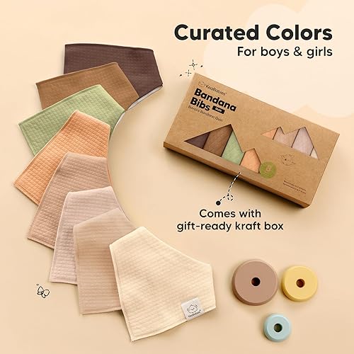 Miniatura 28 de KeaBabies 8 unidades de baberos tipo bandana orgánicos para niñas - Baberos tipo triángulo súper absorbentes para bebés que babean y están en