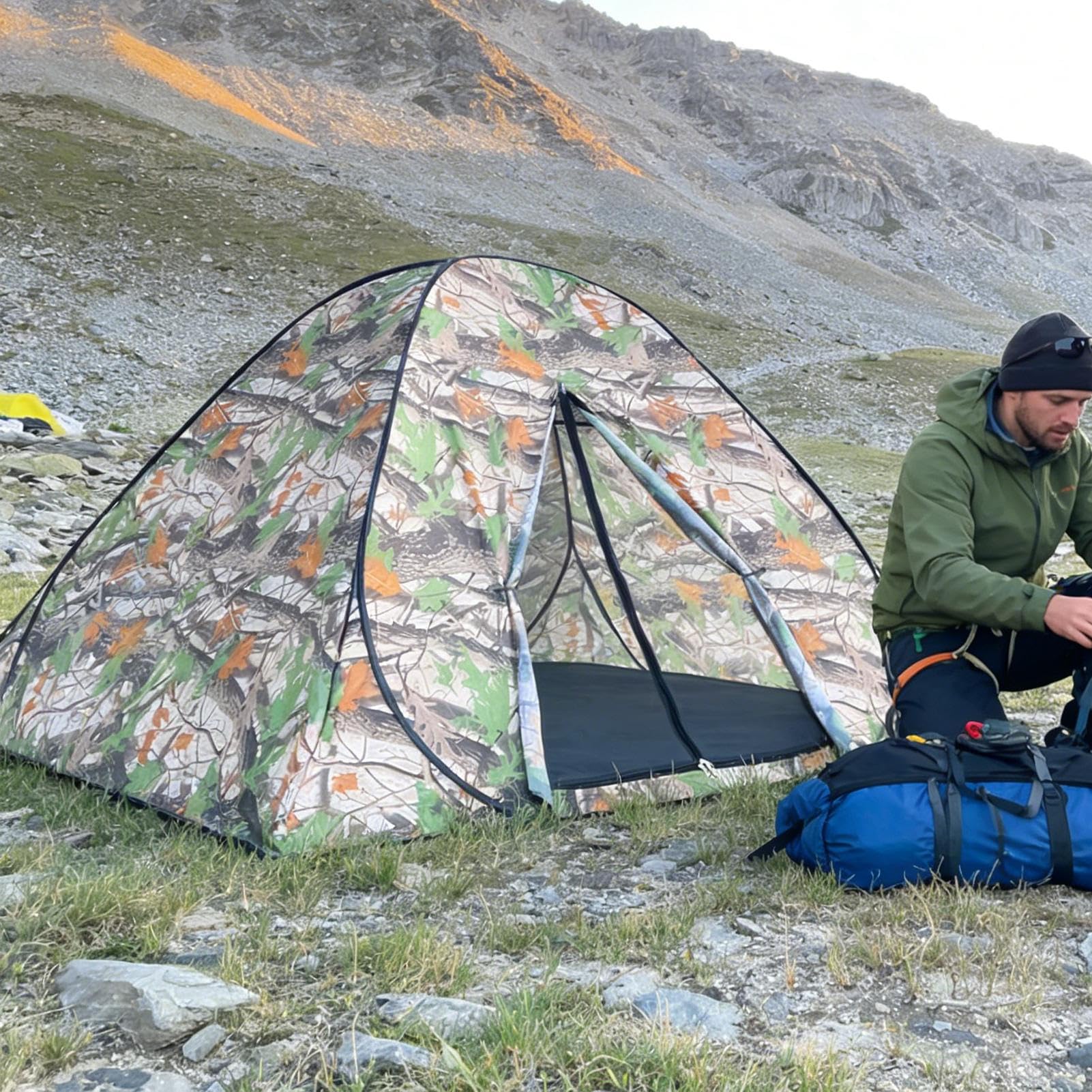 W pełni automatyczne składane namioty kempingowe anty-UV | Kamuflaż namiot trekkingowy na wędkowanie, wędrówki, plażę, outdoor, piknik, trekking