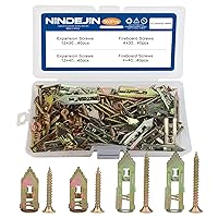Vista 1 de NINDEJIN Anclaje autoperforante para paneles de yeso con kit de tornillos, anclajes de expansión de yeso de acero al carbono con tornillos