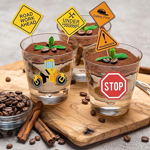 Miniatura 5 de Whaline 200 piezas de suministros de fiesta de construcción, 50 cucharas de plástico con forma de pala, 50 unidades, tazas de postres para pasteles,