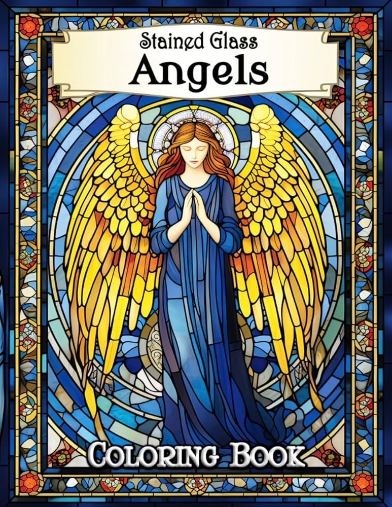 Amazon.com: Stained Glass Angels Coloring Book: Majestic Angel Art
