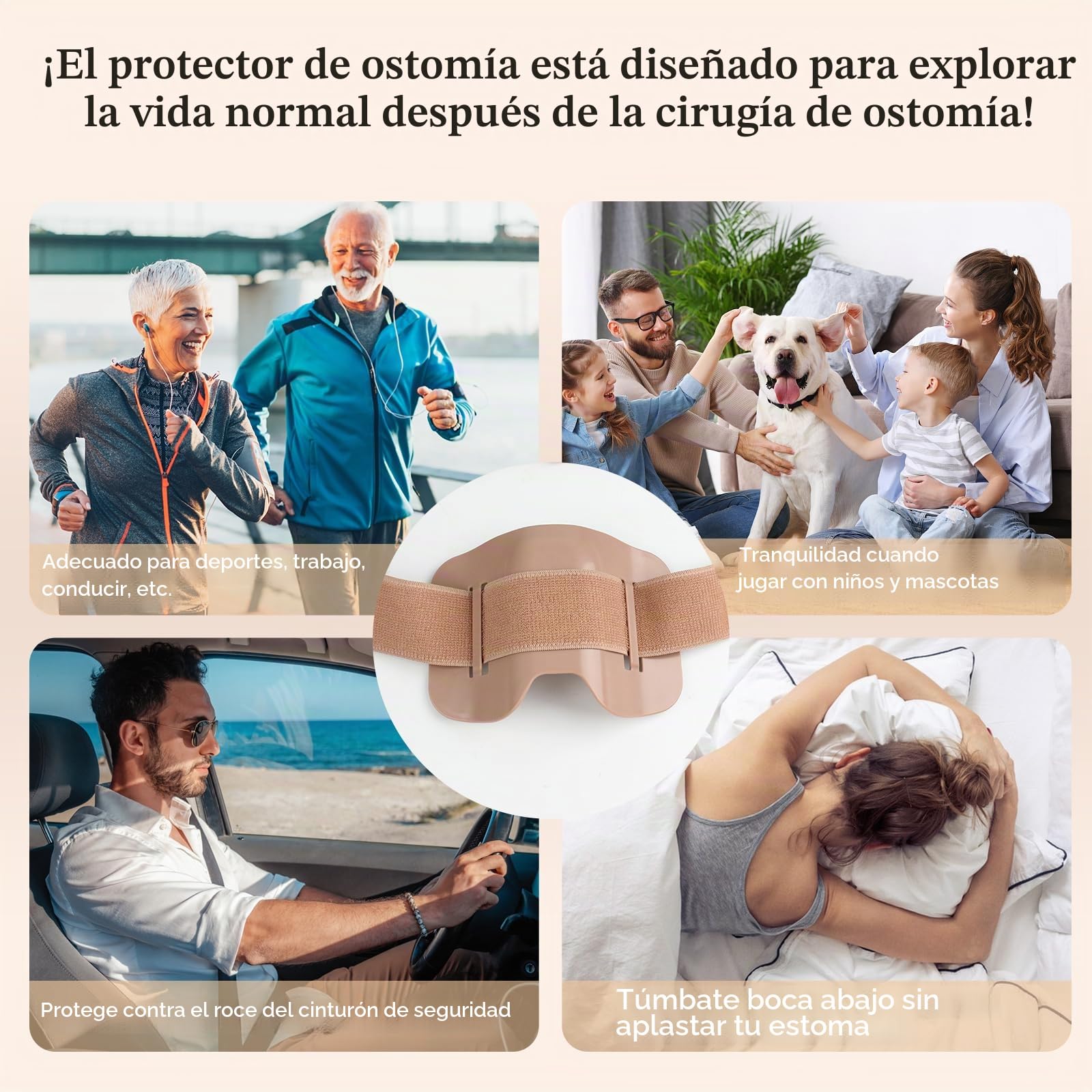 Protector de ostomía, cinturón de ostomía, escudo protector anticolisión para deportes y trabajo, compatible con bolsas de ostomía, protectores para bolsa de colostomía de ileostomía