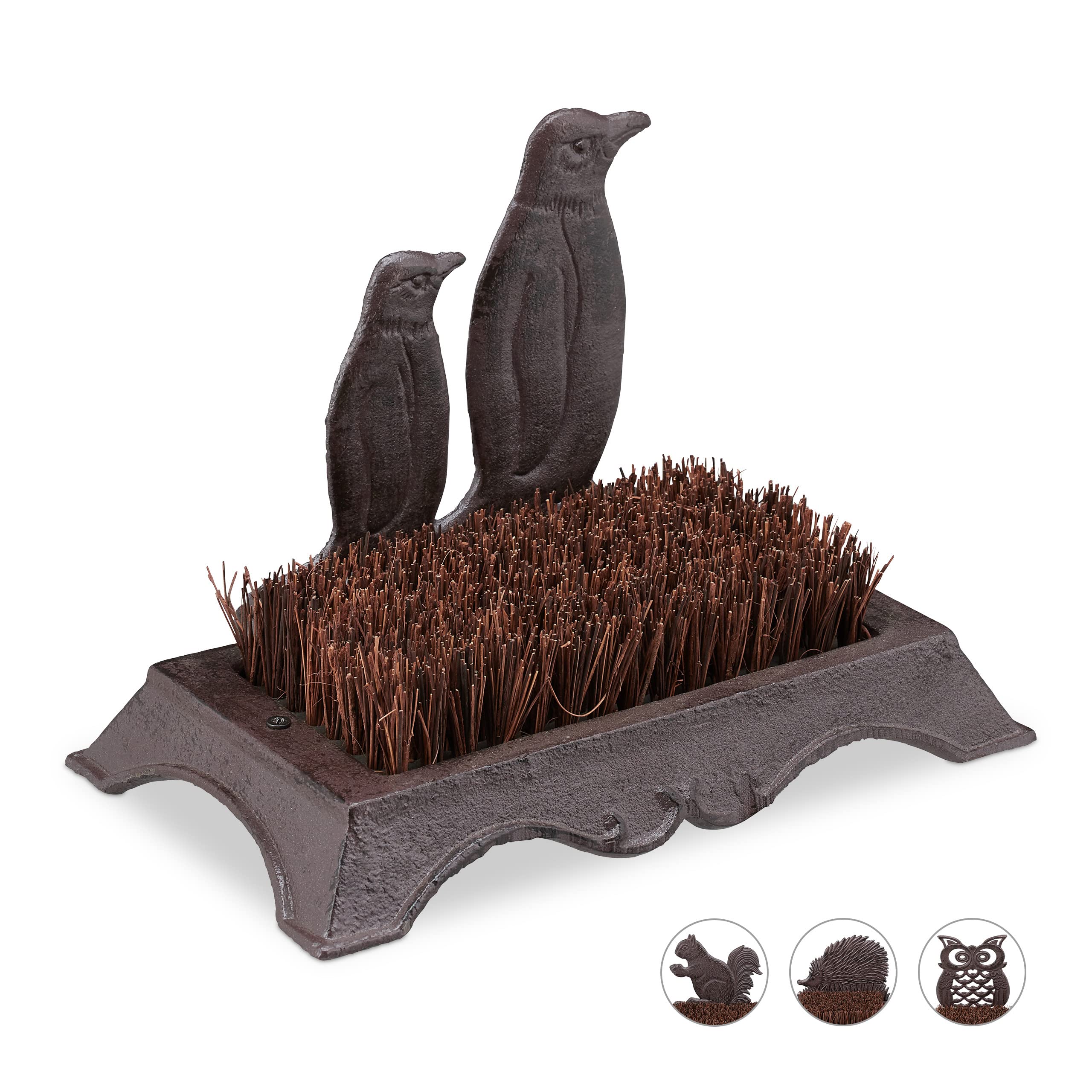 Brosse à chaussures pingouin pour vestibule propre et accueillant