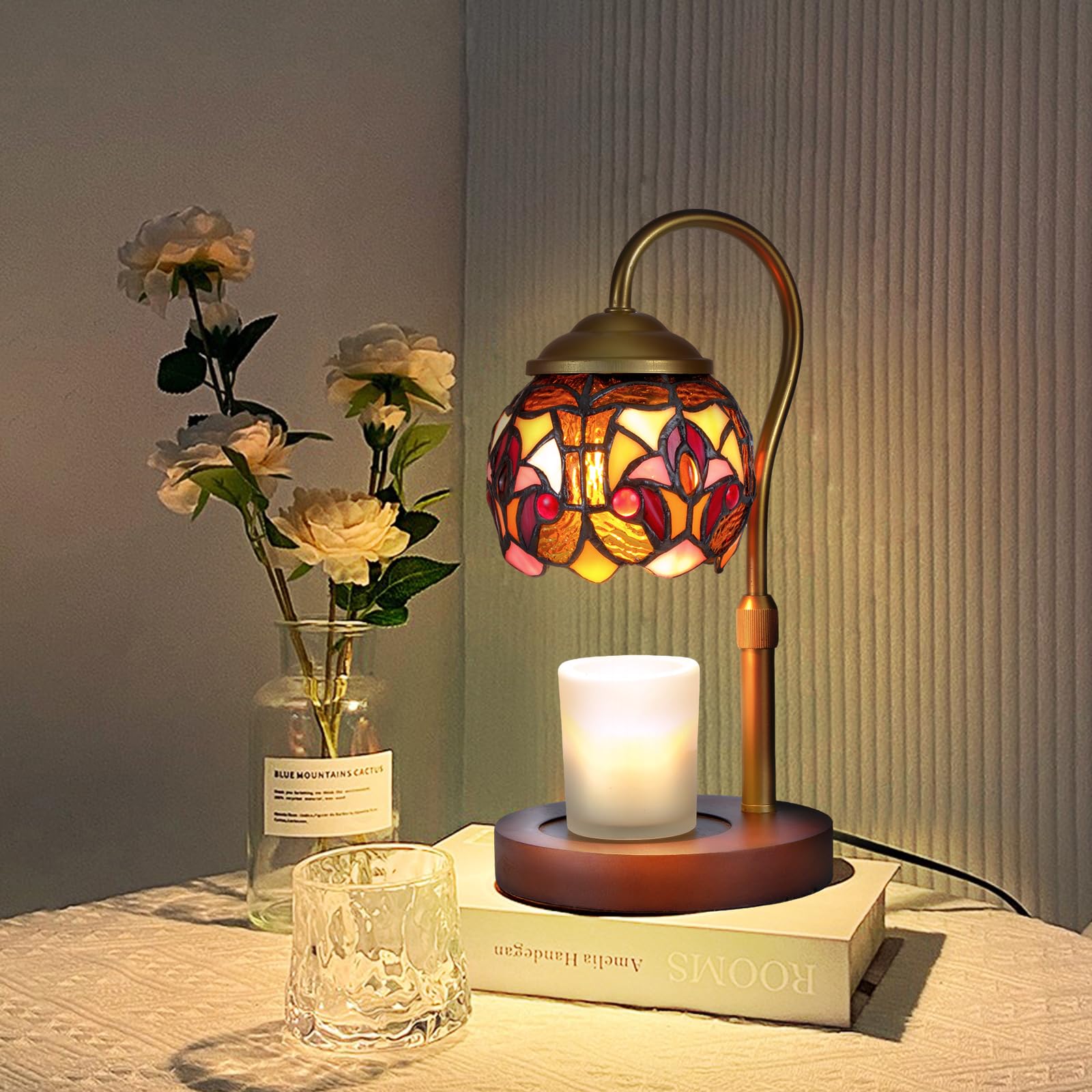 Amazon.com: GlitzLamp Baroque Tiffany Style Candle Warmer Lamp