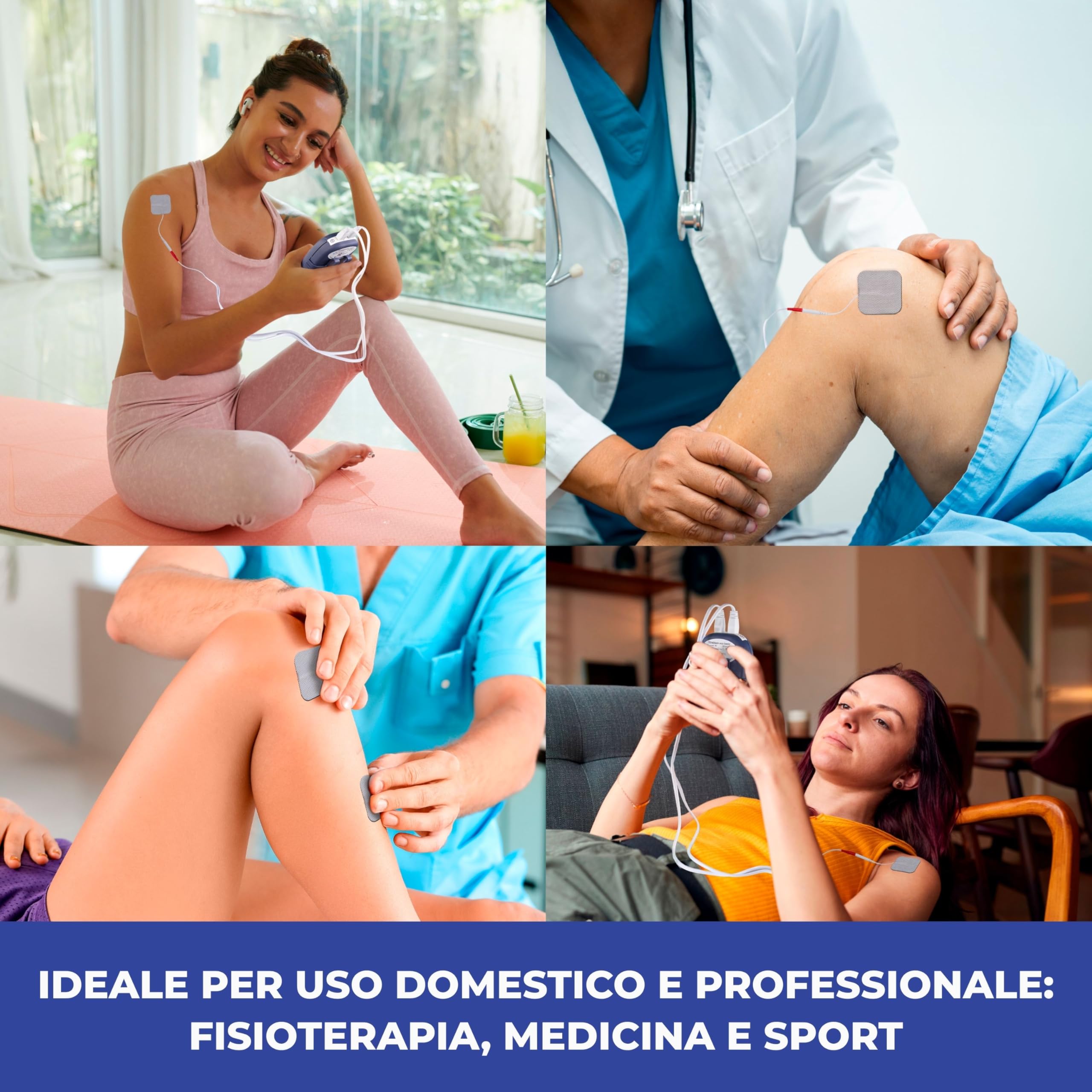 Tens Eco Basic, Elettrostimolatore Portatile, 2 Canali, 12 Programmi + 4 Personalizzabili, Sollievo dal Dolore, Stimolazione Muscolare e Ionoforesi Non Invasiva, Schermo LCD