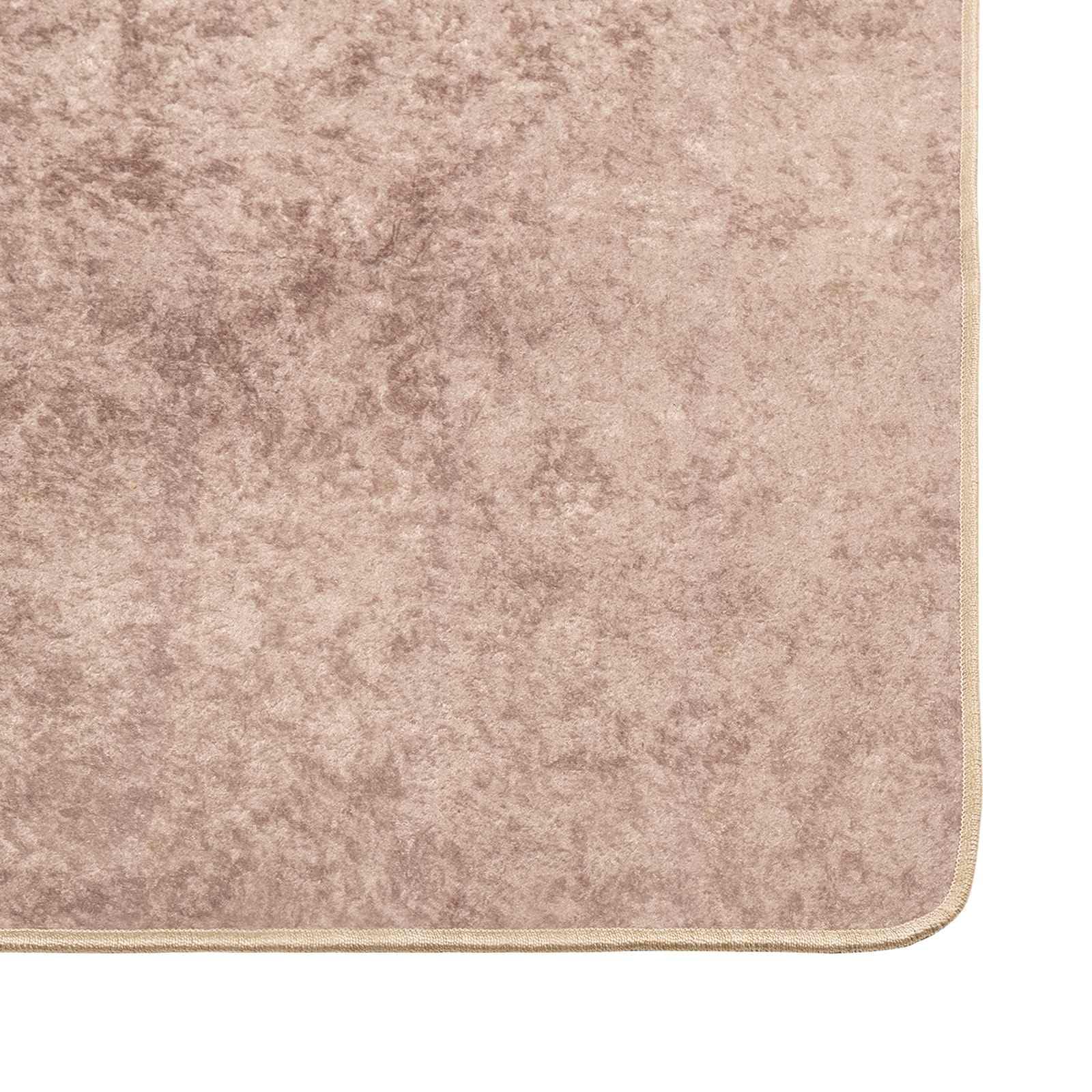 Marsa Tapis de sol en polyester et PVC - Antidérapant - Lavable - À poils courts - Pour couloir, chambre à coucher, salon, cuisine et intérieur - Sable - 50 x 300 cm