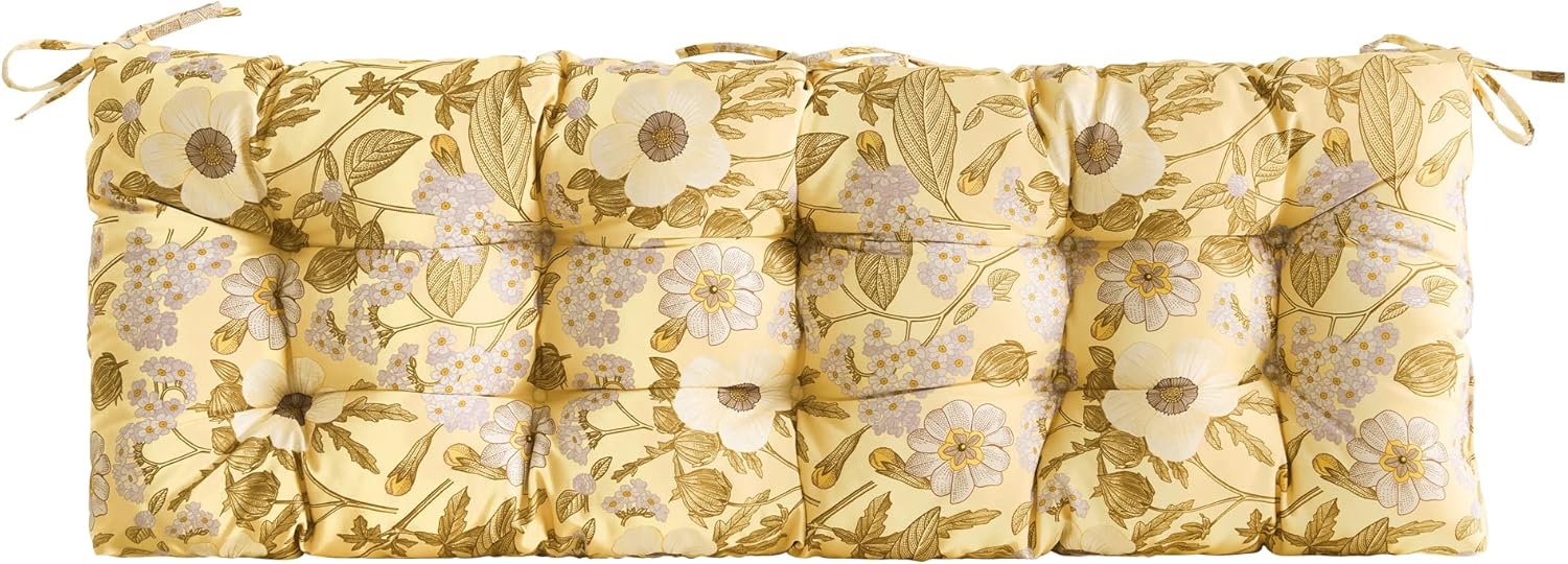 ARTPLAN Patio Bench Tufted Cushion with Tie,Outdoor